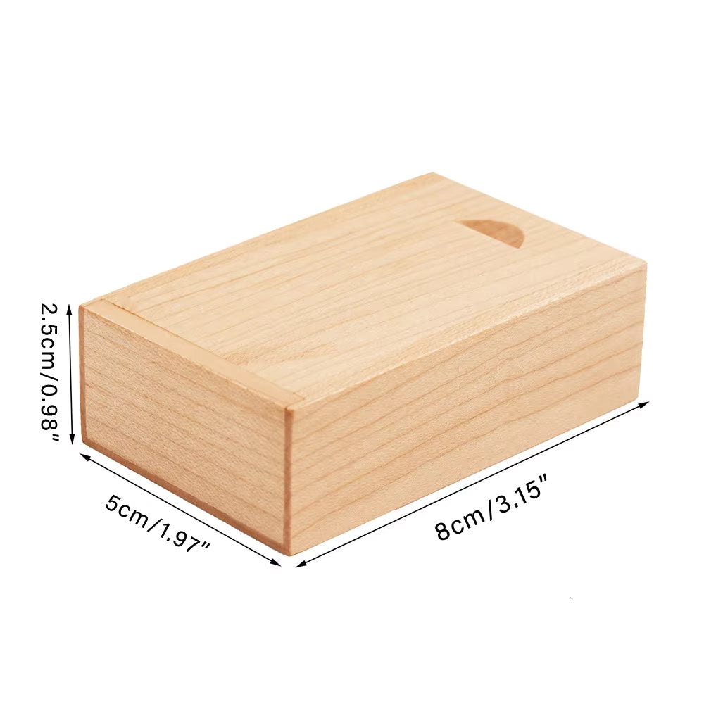 Wooden Slide-Top Keepsake Box – Compact Memory & Trinket Storage