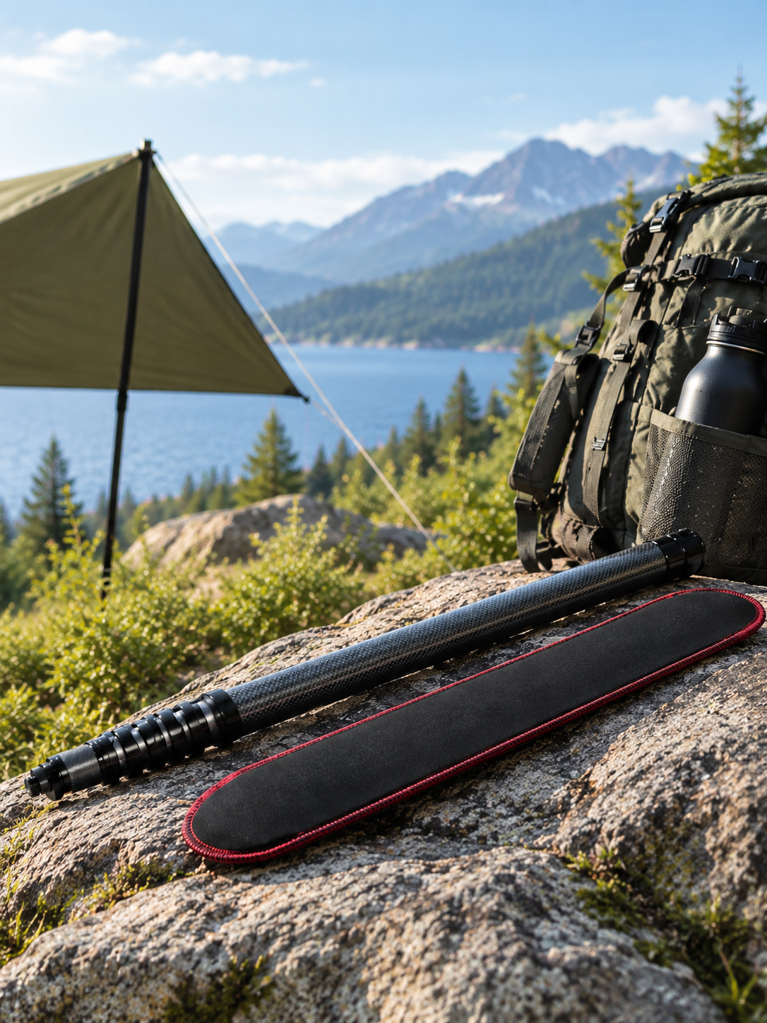 CarbonTarpPole: Easy to Carry. Easy to Store.