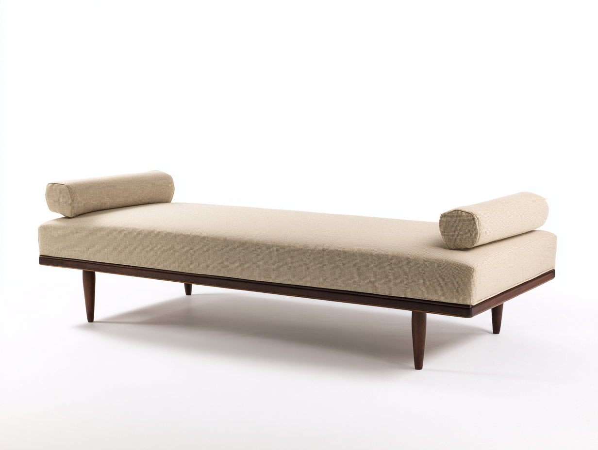Sofá cama de día tapizado en tela 198×78×64 cm – beige/marrón oscuro – diseño moderno para sala de estar-Fazeniadecor
