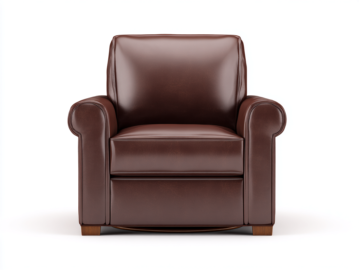 Sillón sofá tapizado efecto cuero 90×92×88 cm - marrón chocolate - estilo clásico con brazos curvos-Fazeniadecor
