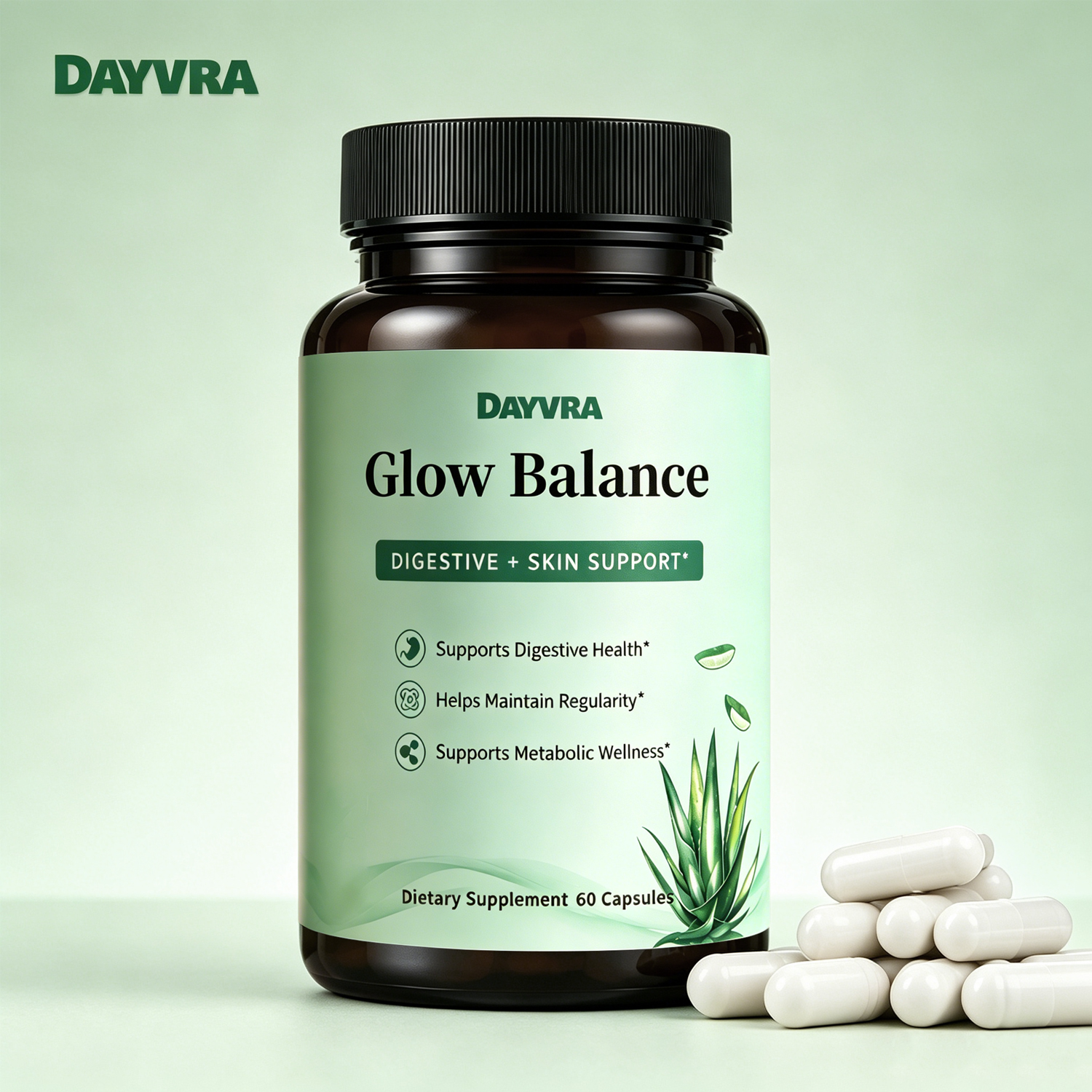 DAYVRA Glow Balance | Botanical Digestive Wellness – 60 Capsules