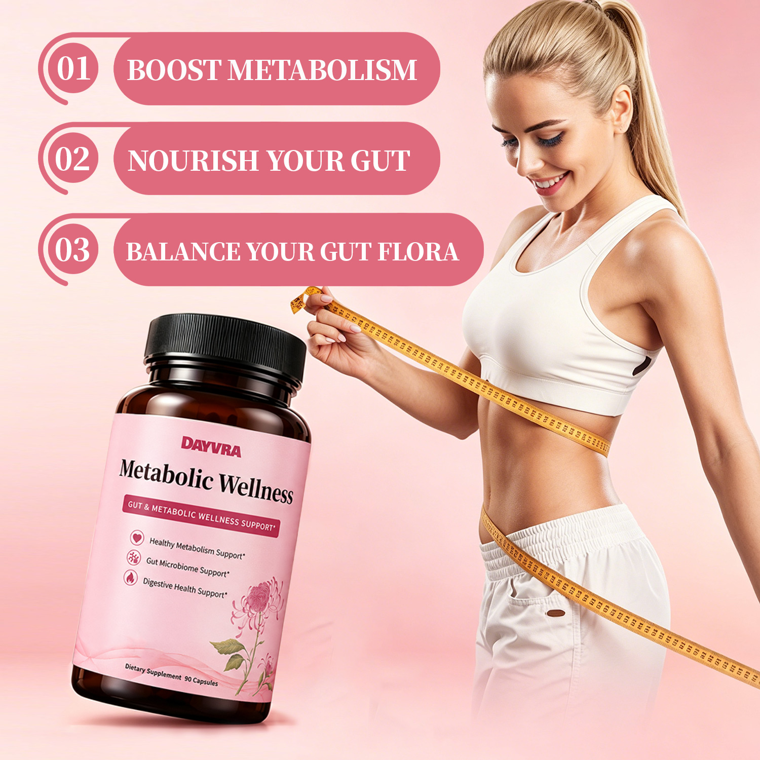 DAYVRA Metabolic Wellness | Gut & Metabolic Support – 90 Capsules