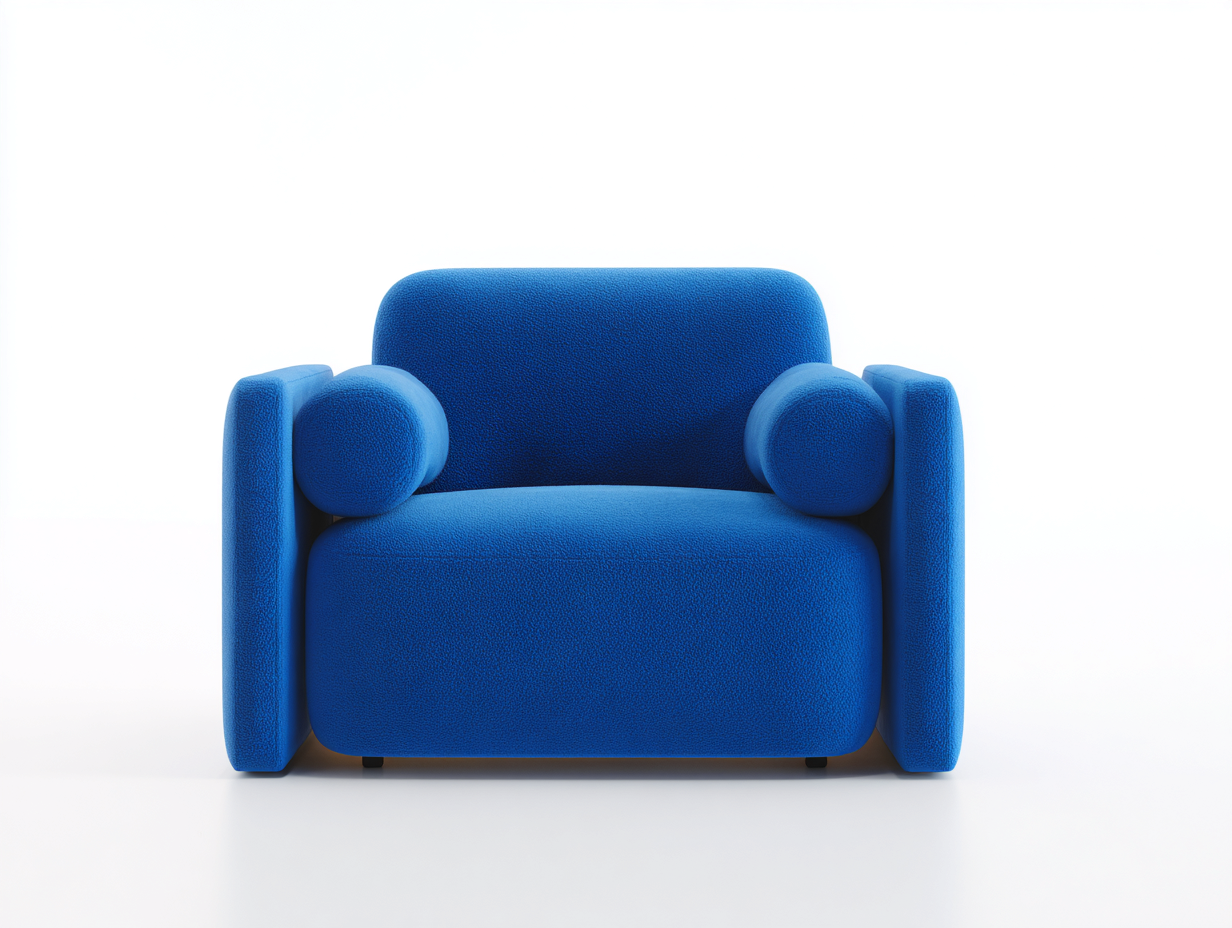 Sillón tapizado 98×90×80 cm – azul eléctrico – diseño compacto envolvente para sala de estar-Doluxystudio