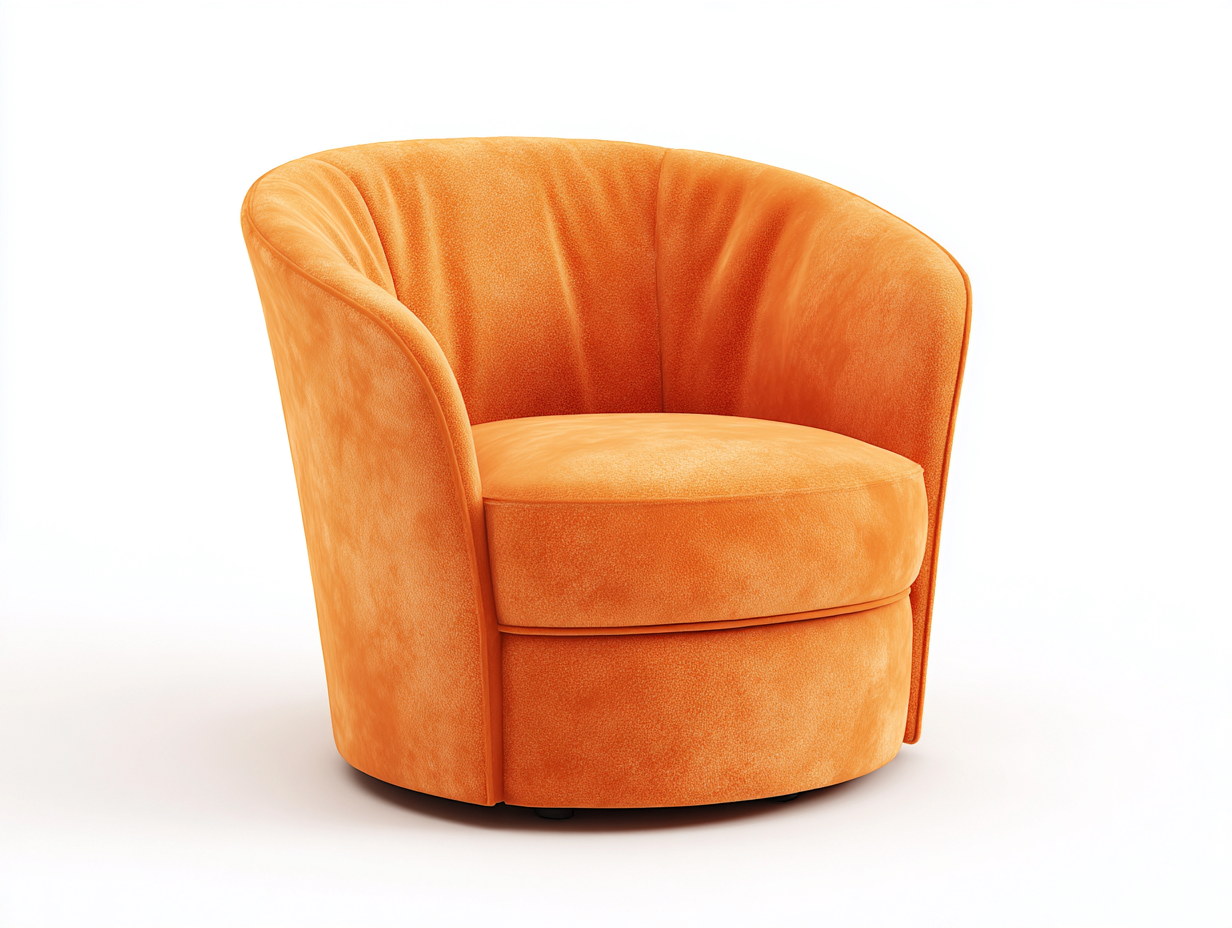 Sillón de tejido aterciopelado 83×80×77 cm - naranja - diseño envolvente para sala de estar-Doluxystudio
