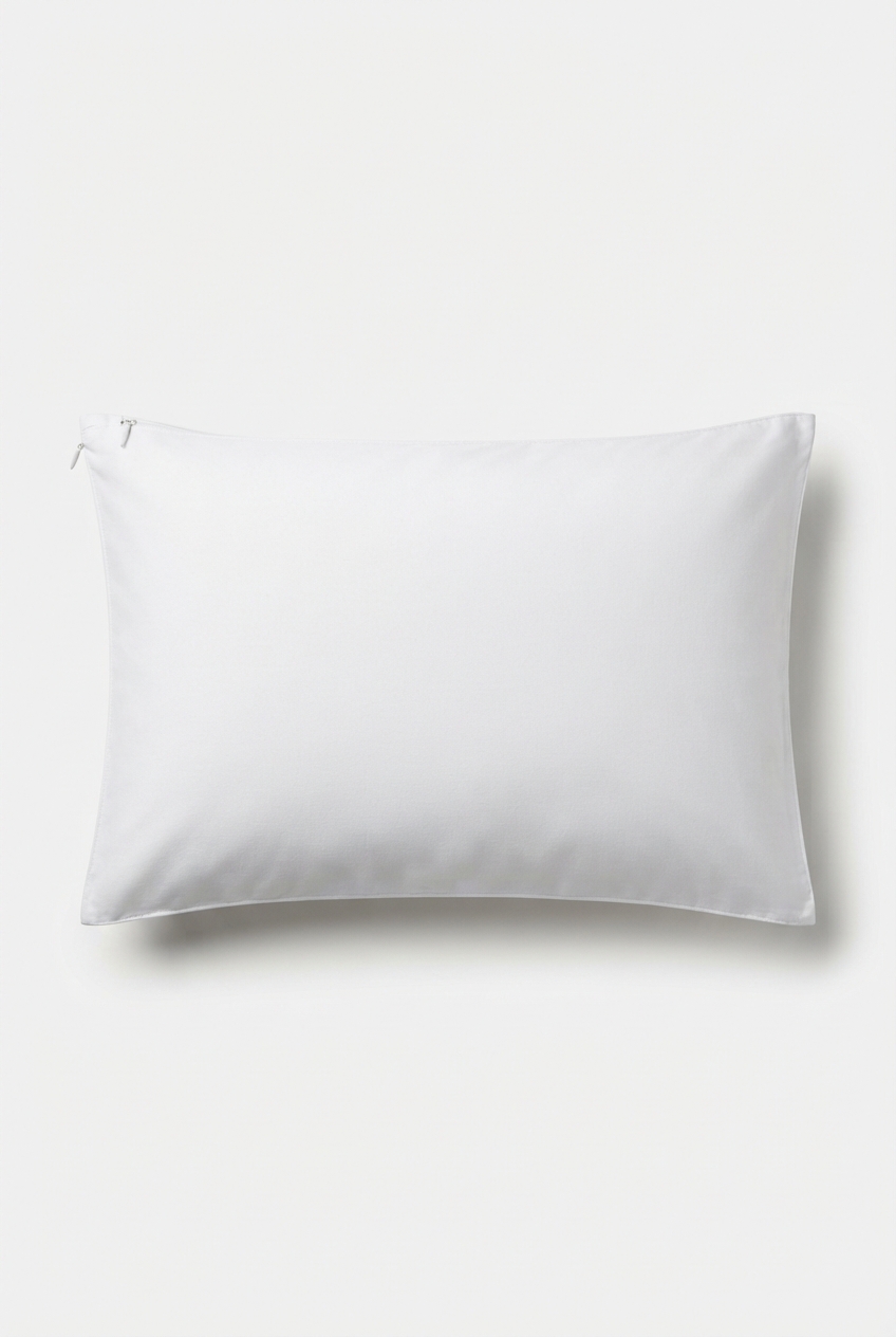 White hypoallergenic pillow protectors in a pair