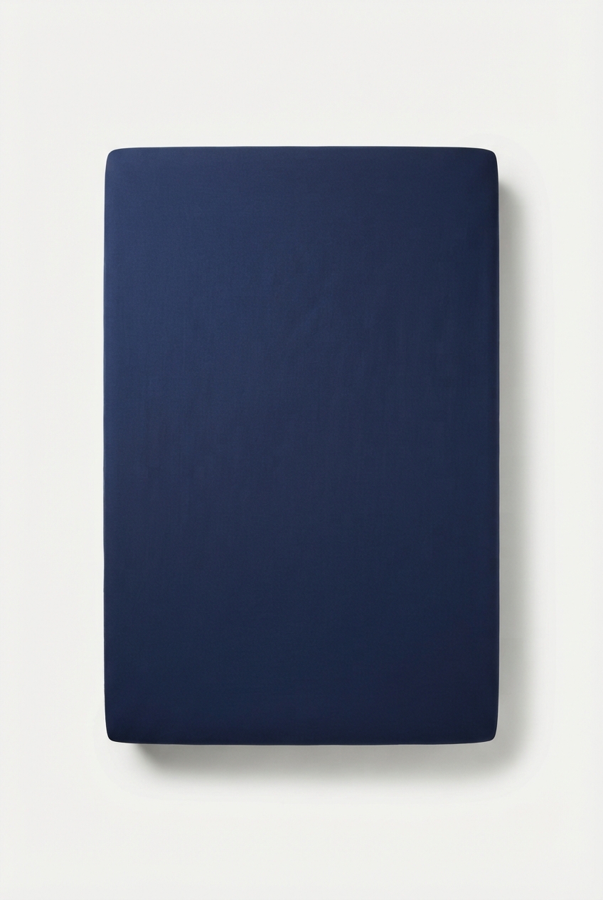 Navy luxury fitted bed sheet for double mattress