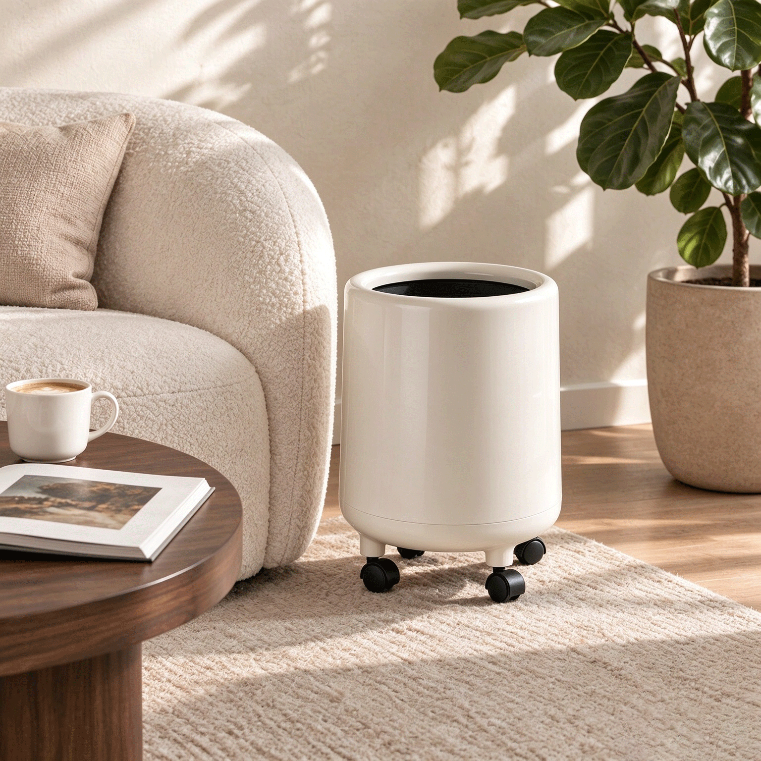 Large-Capacity Mobile Trash Can for Home Living Rooms and Bedrooms