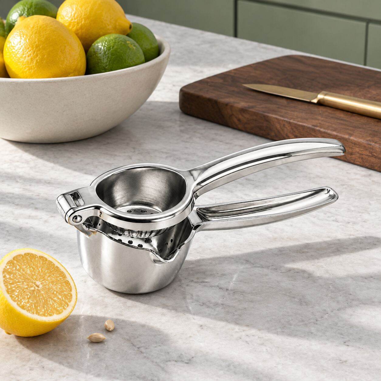 Stainless steel manual juicer