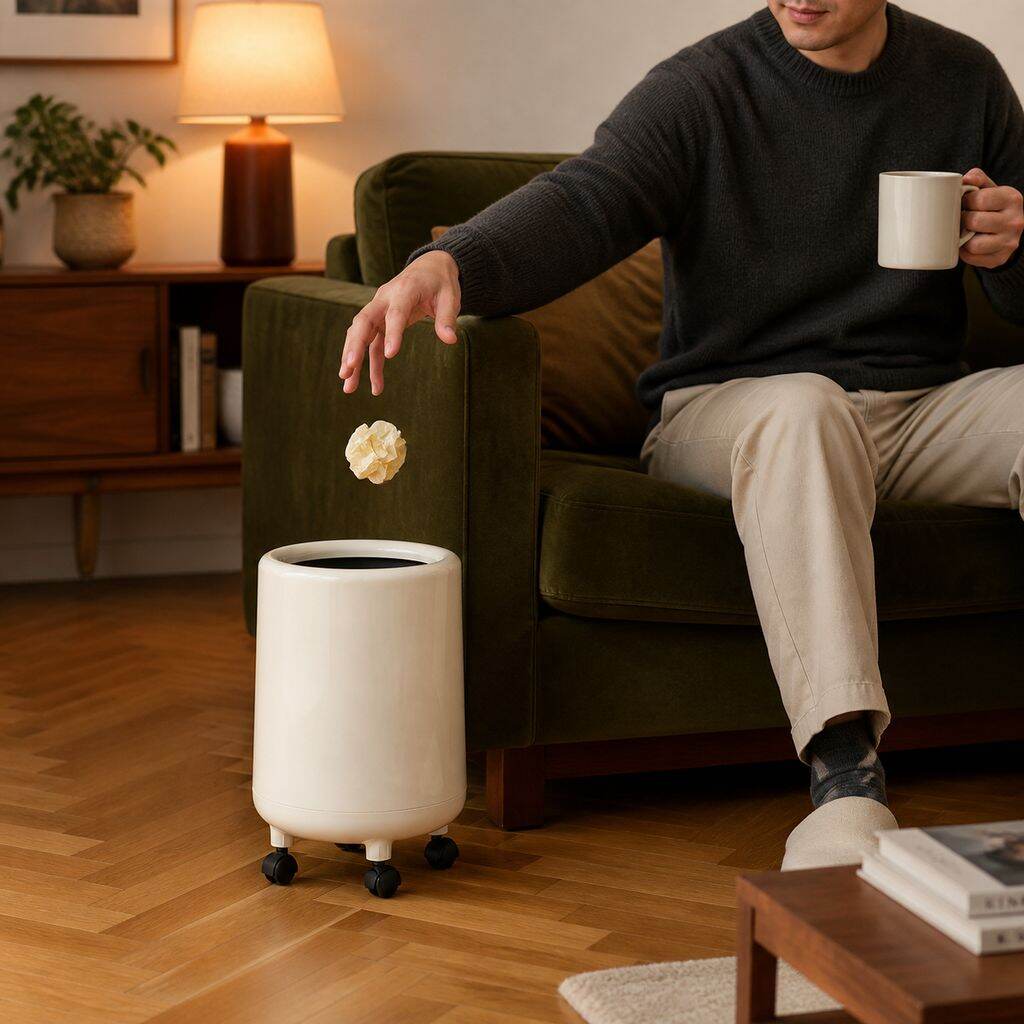 Large-Capacity Mobile Trash Can for Home Living Rooms and Bedrooms