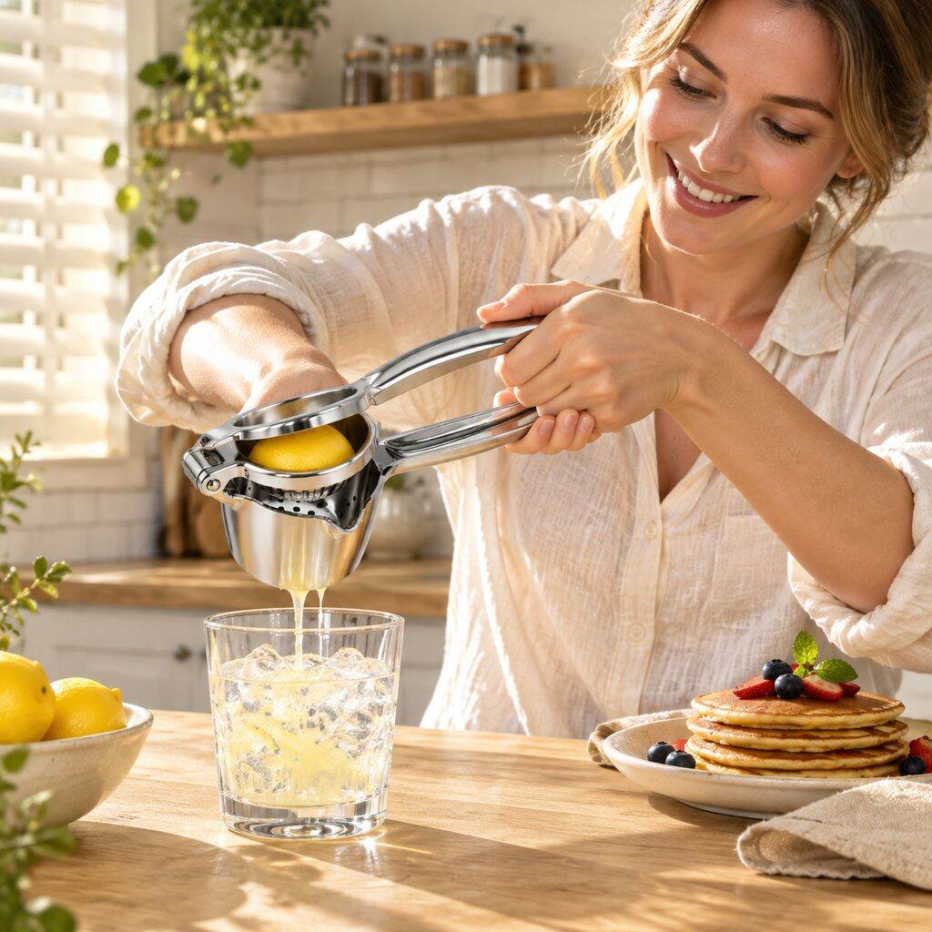 Stainless steel manual juicer