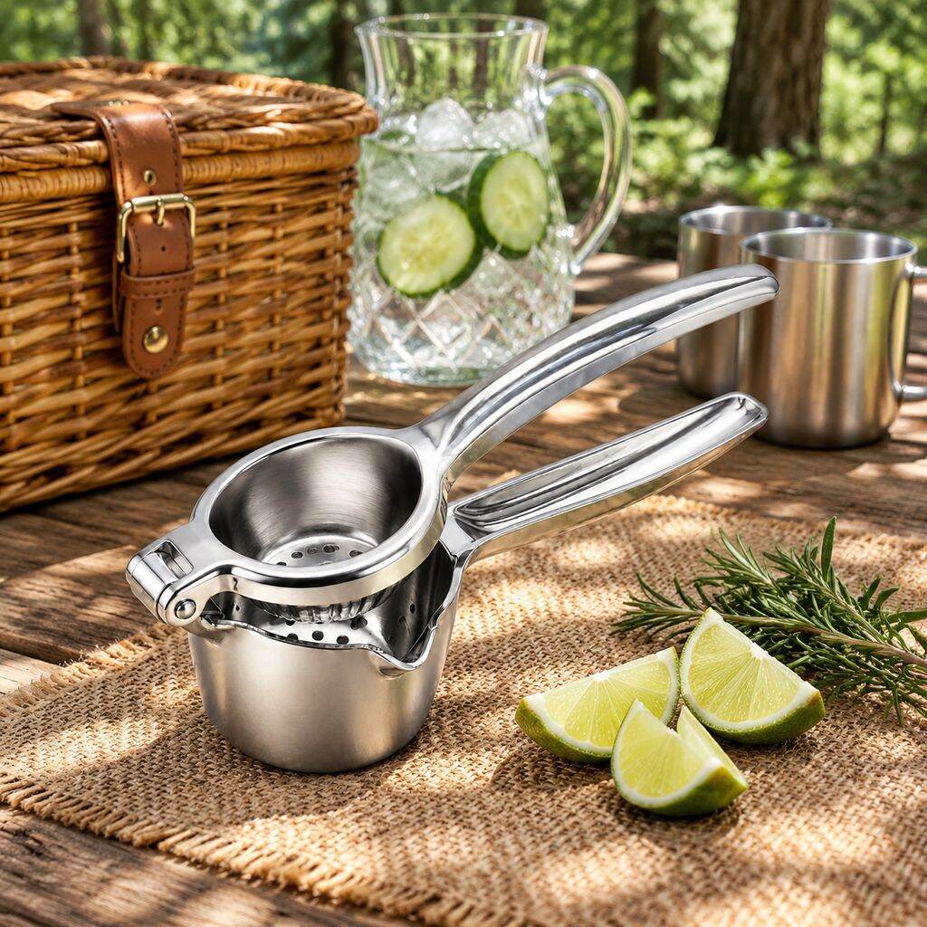 Stainless steel manual juicer