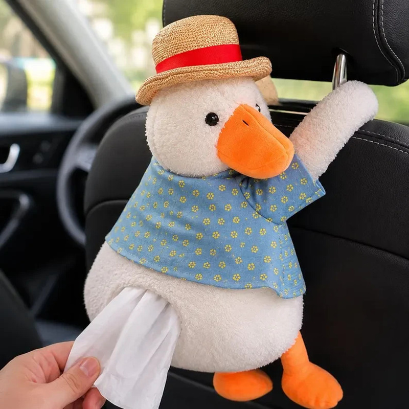 Funny Duck Plush Tissue Holder Cute Hanging Tissue Dispenser