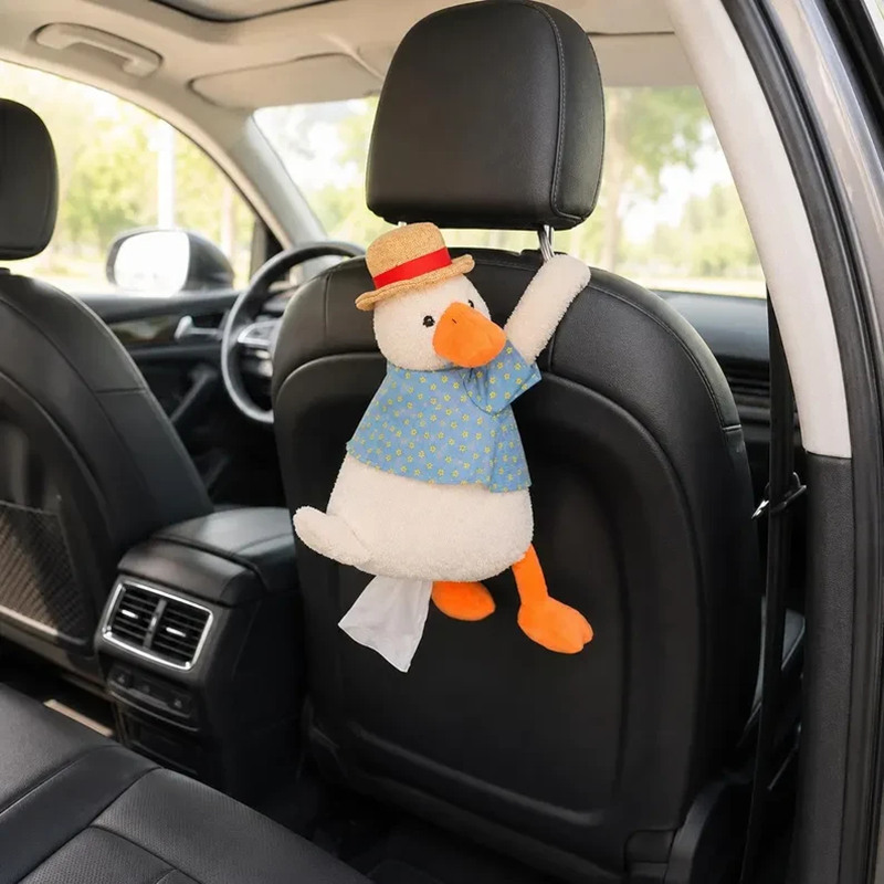 Funny Duck Plush Tissue Holder Cute Hanging Tissue Dispenser