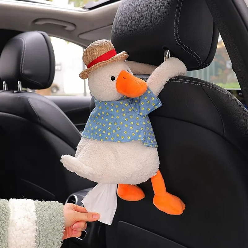 Funny Duck Plush Tissue Holder Cute Hanging Tissue Dispenser