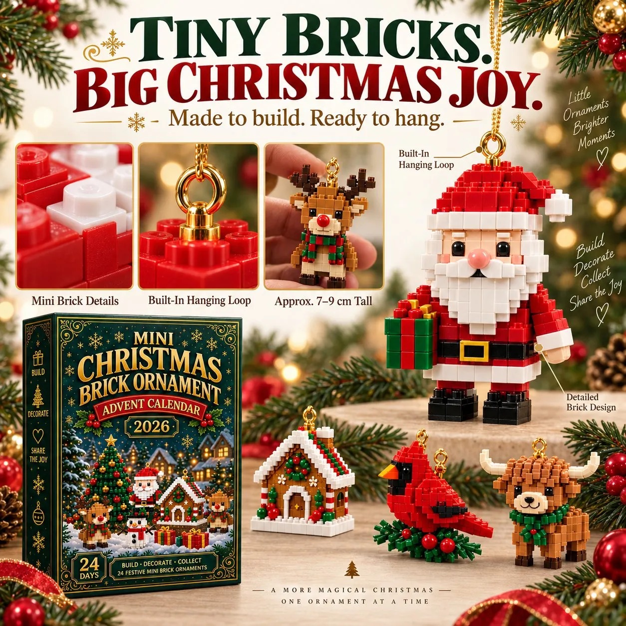 🎄 24-Day Mini Christmas Ornament Advent Calendar