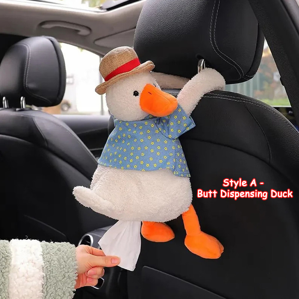 Funny Duck Plush Tissue Holder Cute Hanging Tissue Dispenser