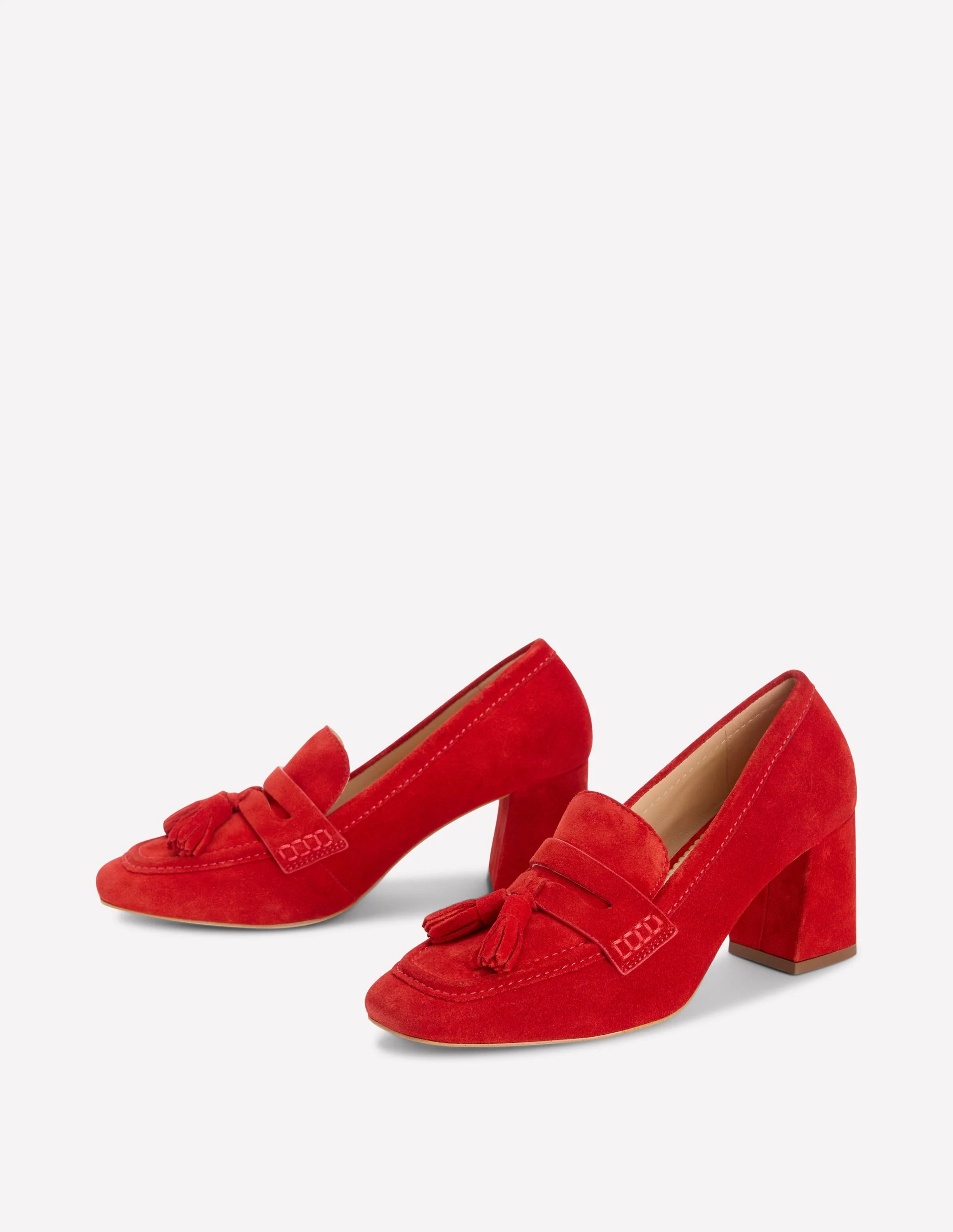 Heeled Loafers-Red
