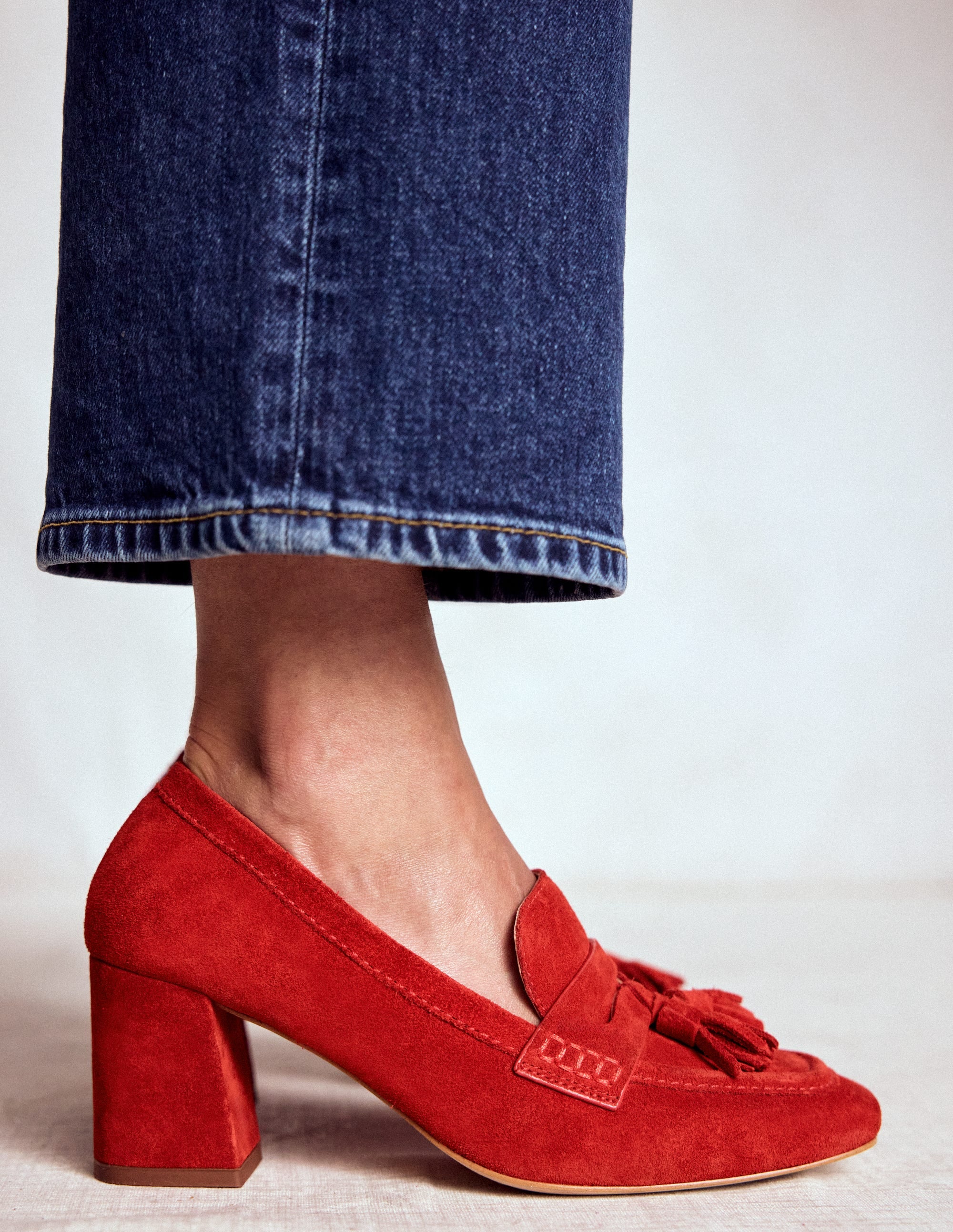 Heeled Loafers-Red