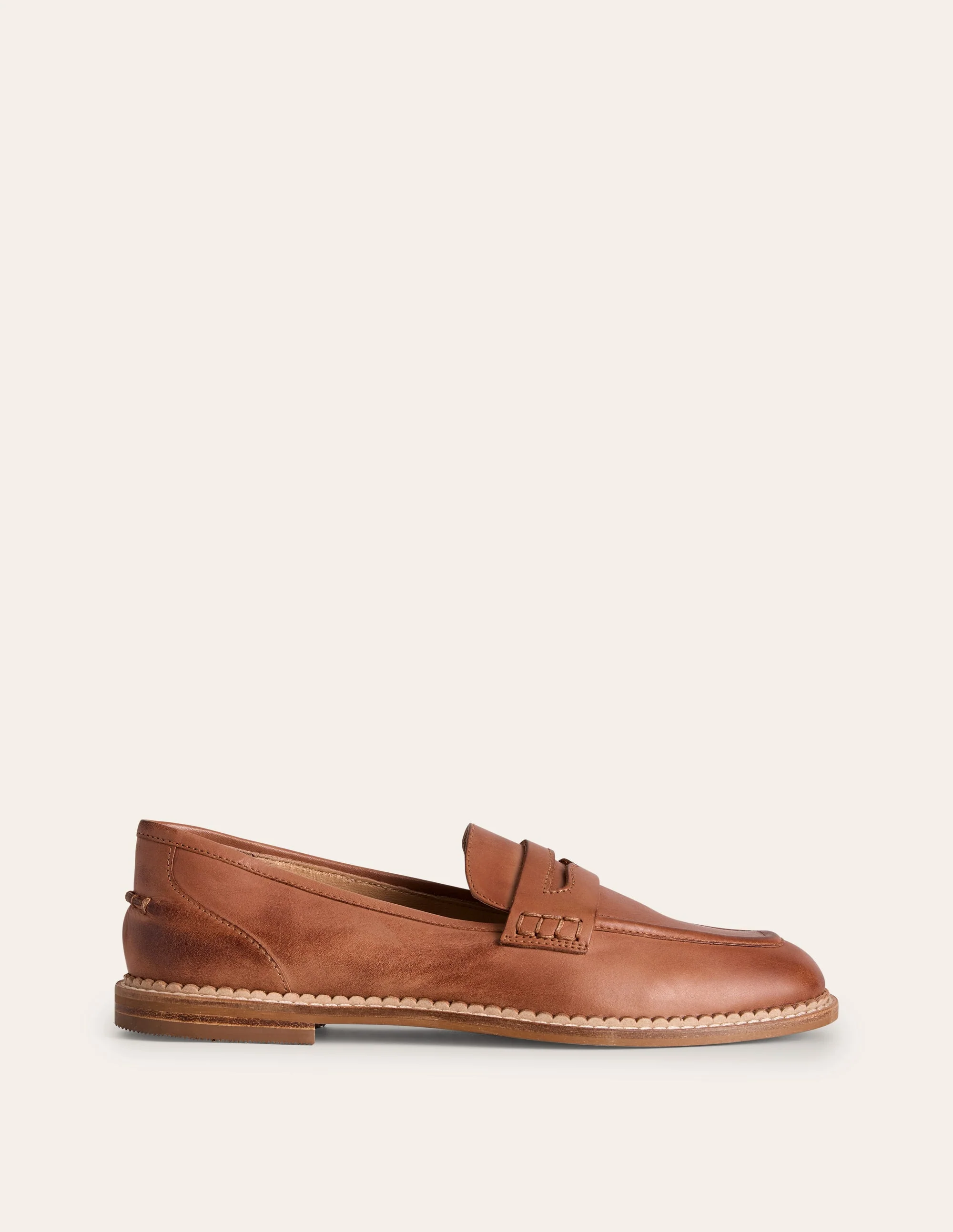 Loafers-Tan Burnished Leather