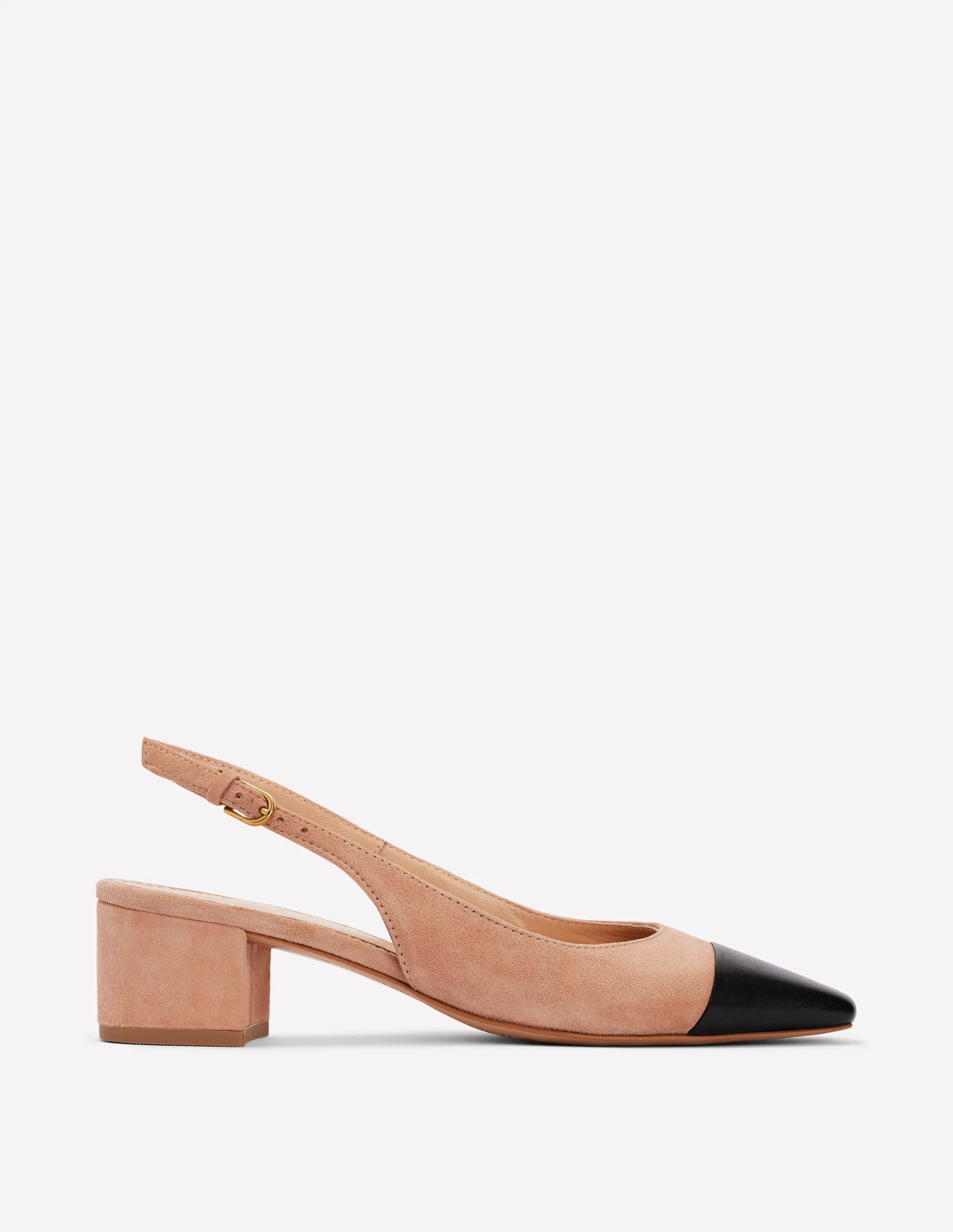 Block Heel Slingbacks-Latte Suede