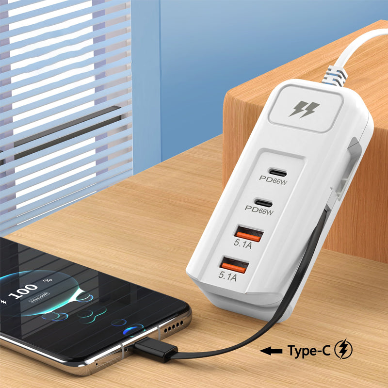 Multifunctional fast charging socket in use