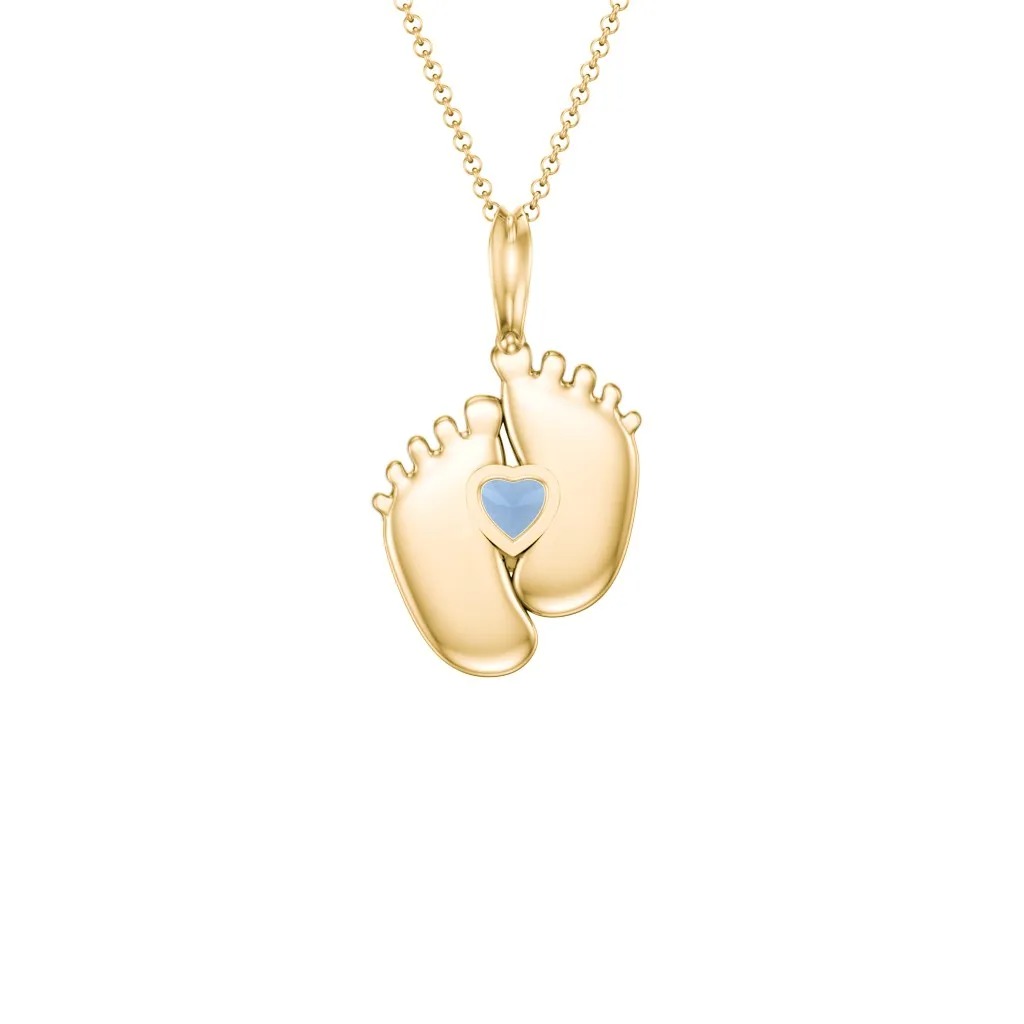 Baby Feet Birthstone Pendant