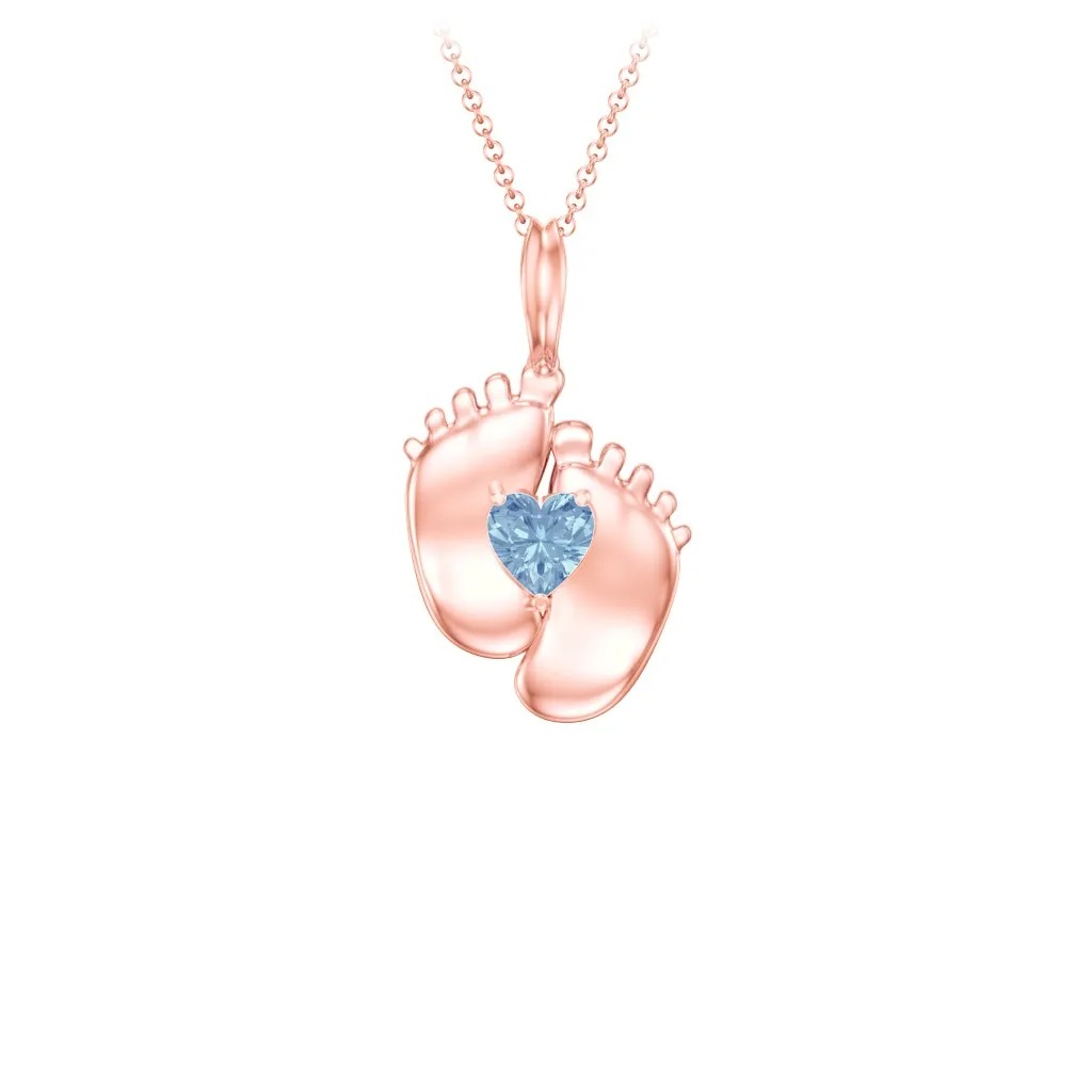 Baby Feet Birthstone Pendant