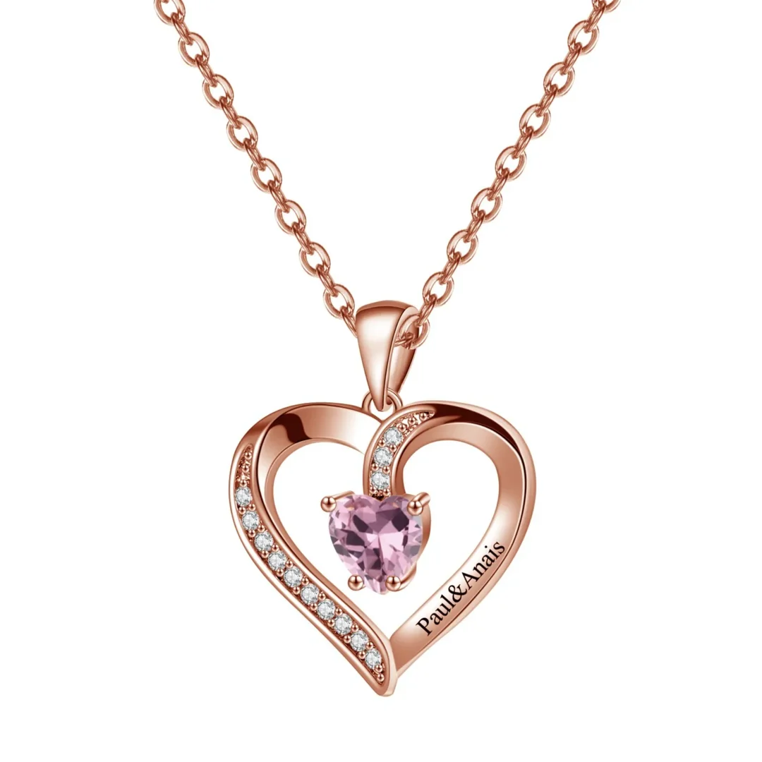 Birthstone Heart Necklace