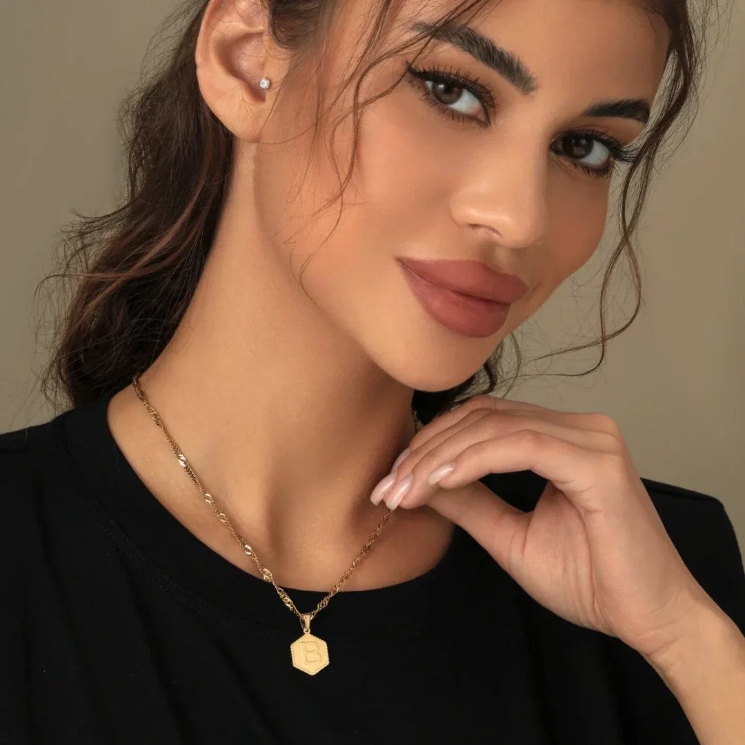 Hex Initial Necklace