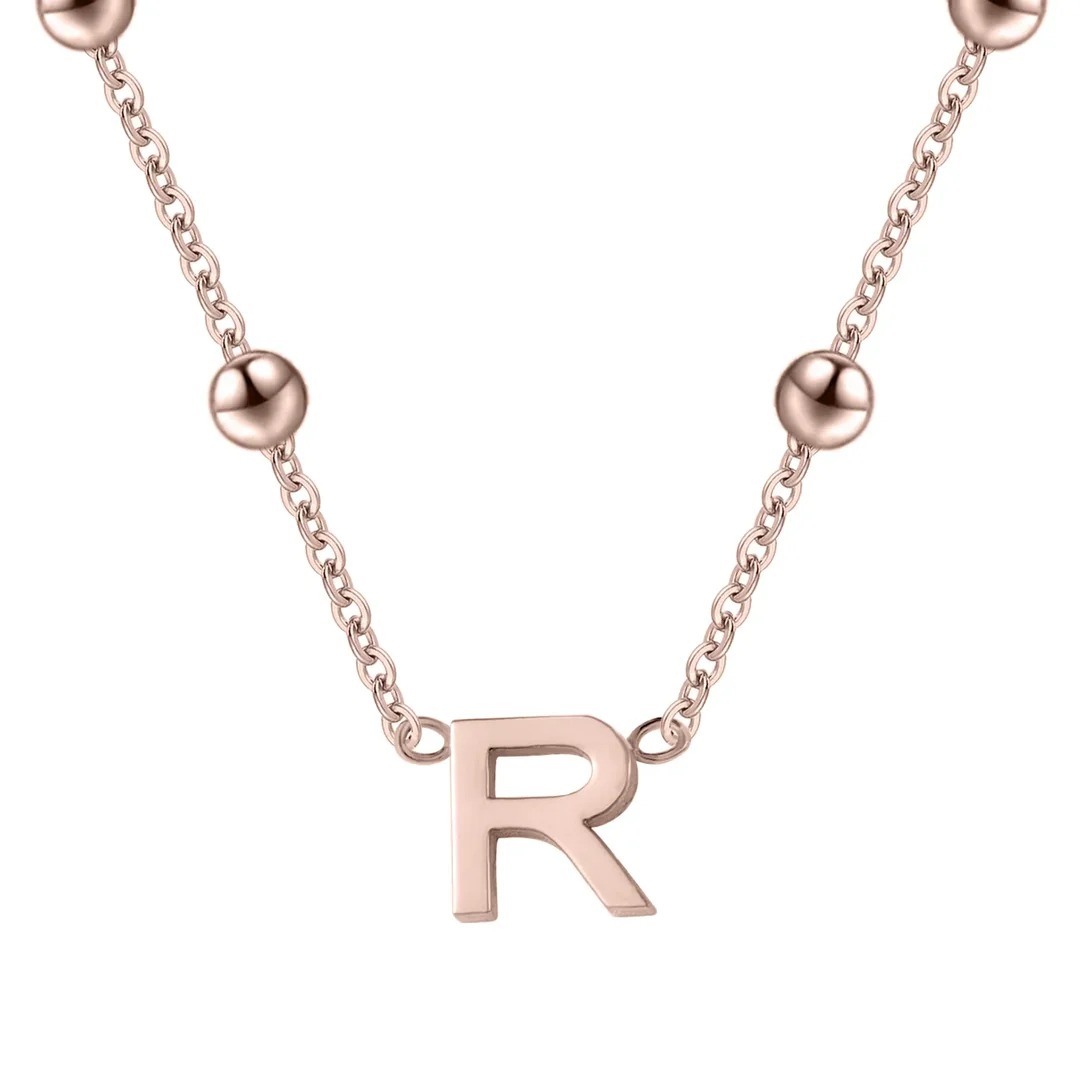 Letter Necklace with Satellite Chain