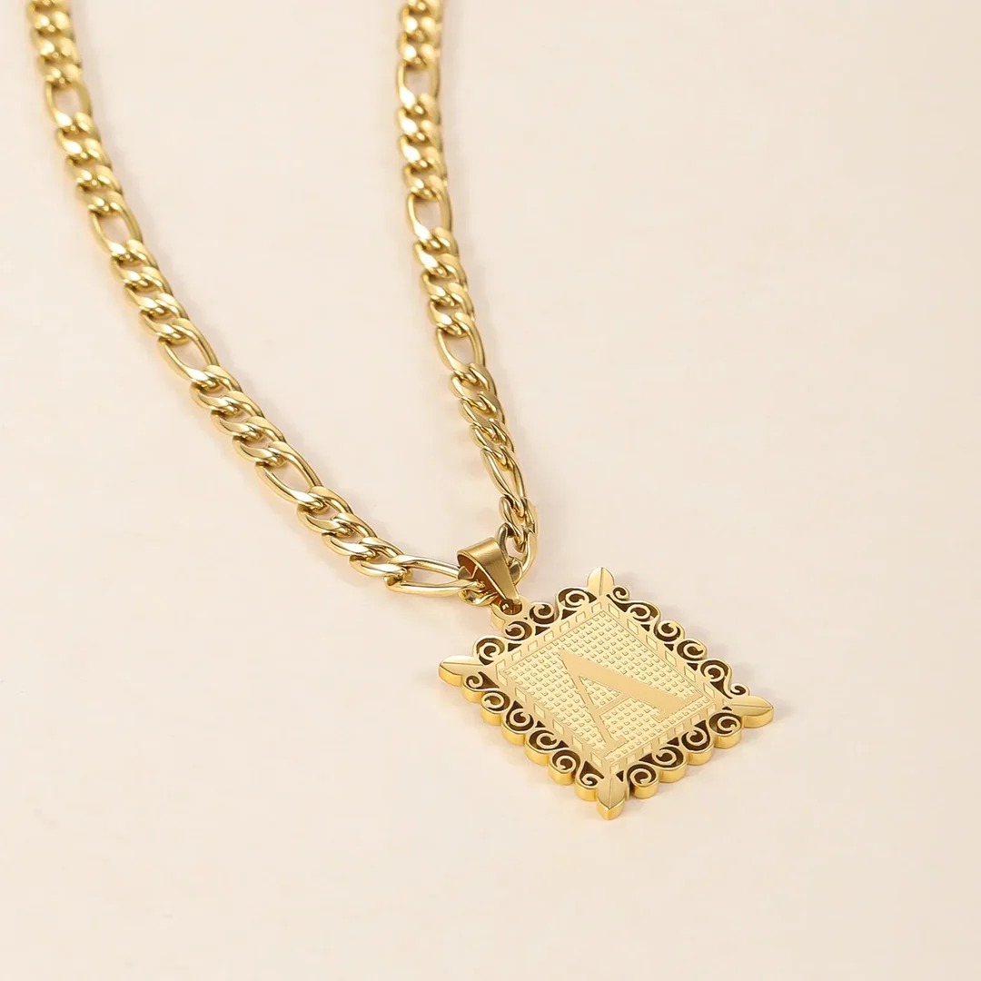Personalized Embossed Initial Necklace