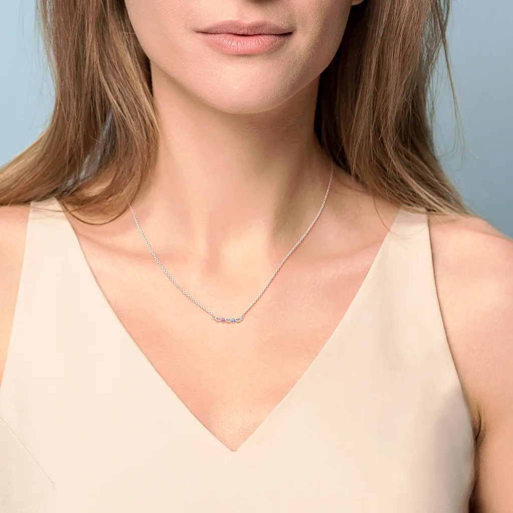 Heart to Heart Two Birthstone Necklace