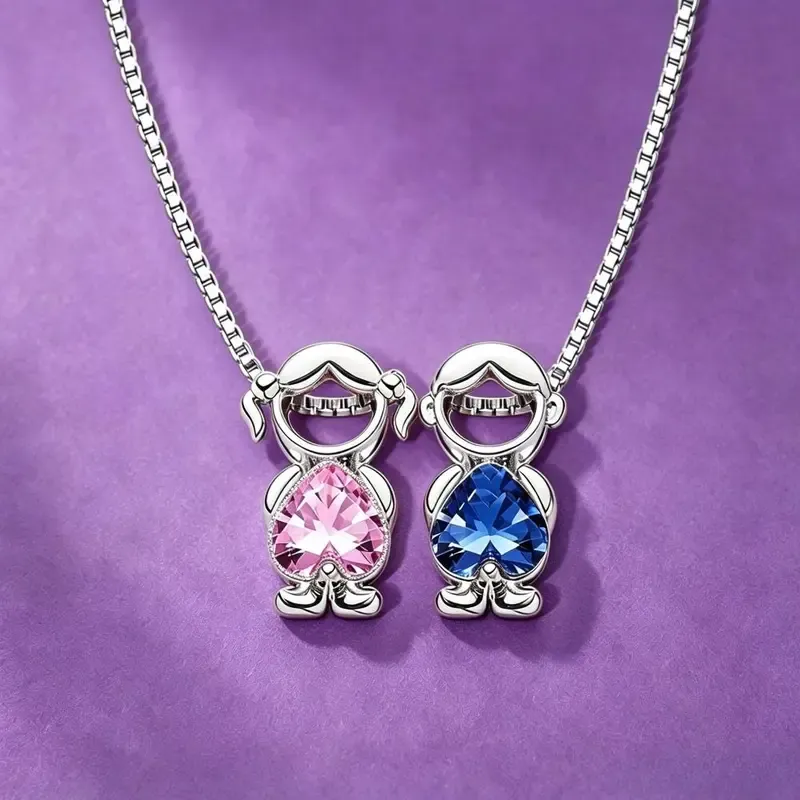 Kids Birthstone Charm Necklace