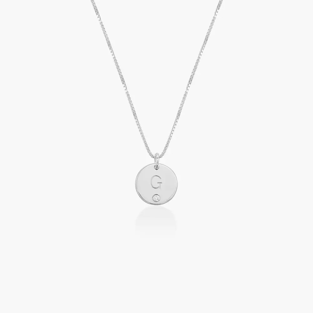 Willow Disc Initial Necklace