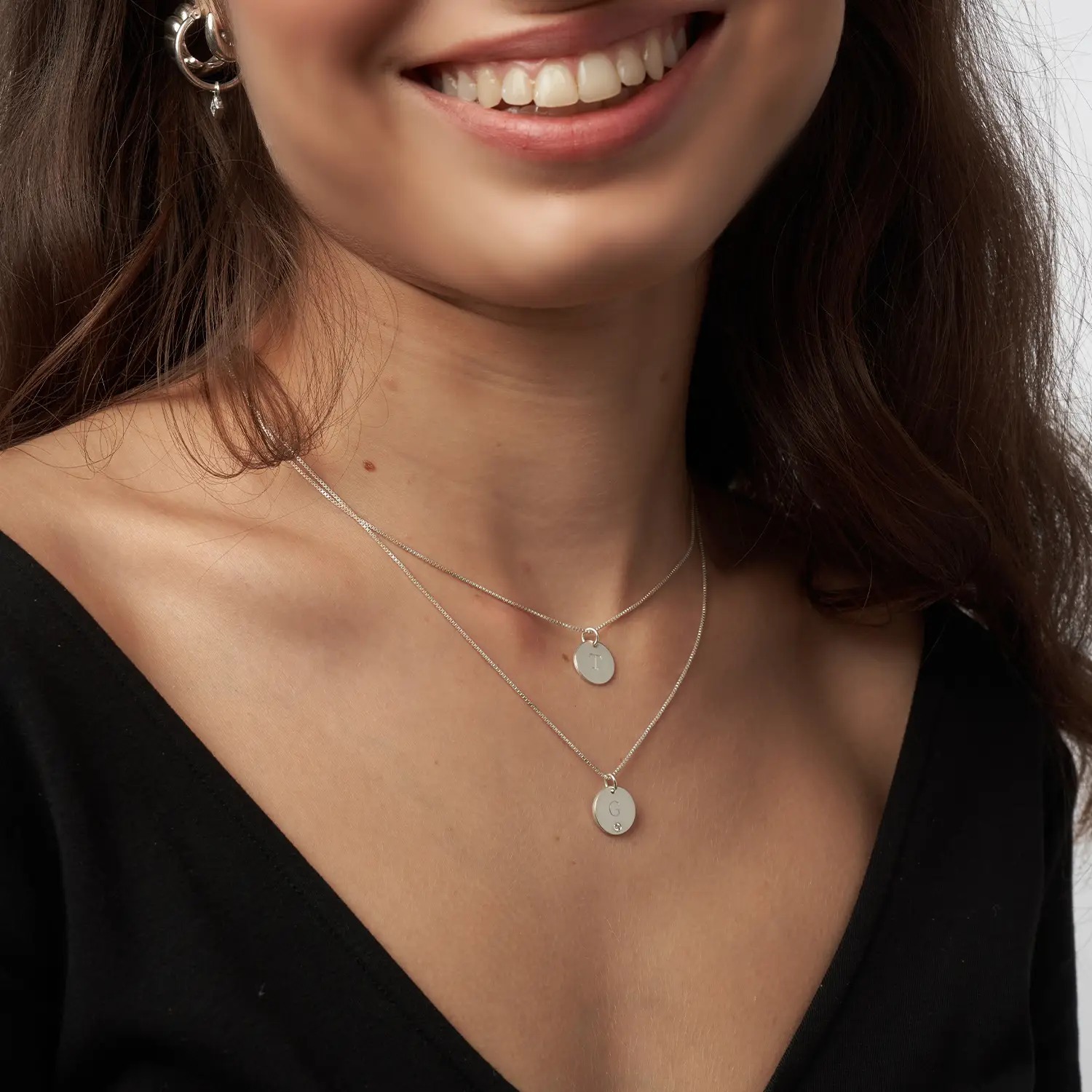 Willow Disc Initial Necklace
