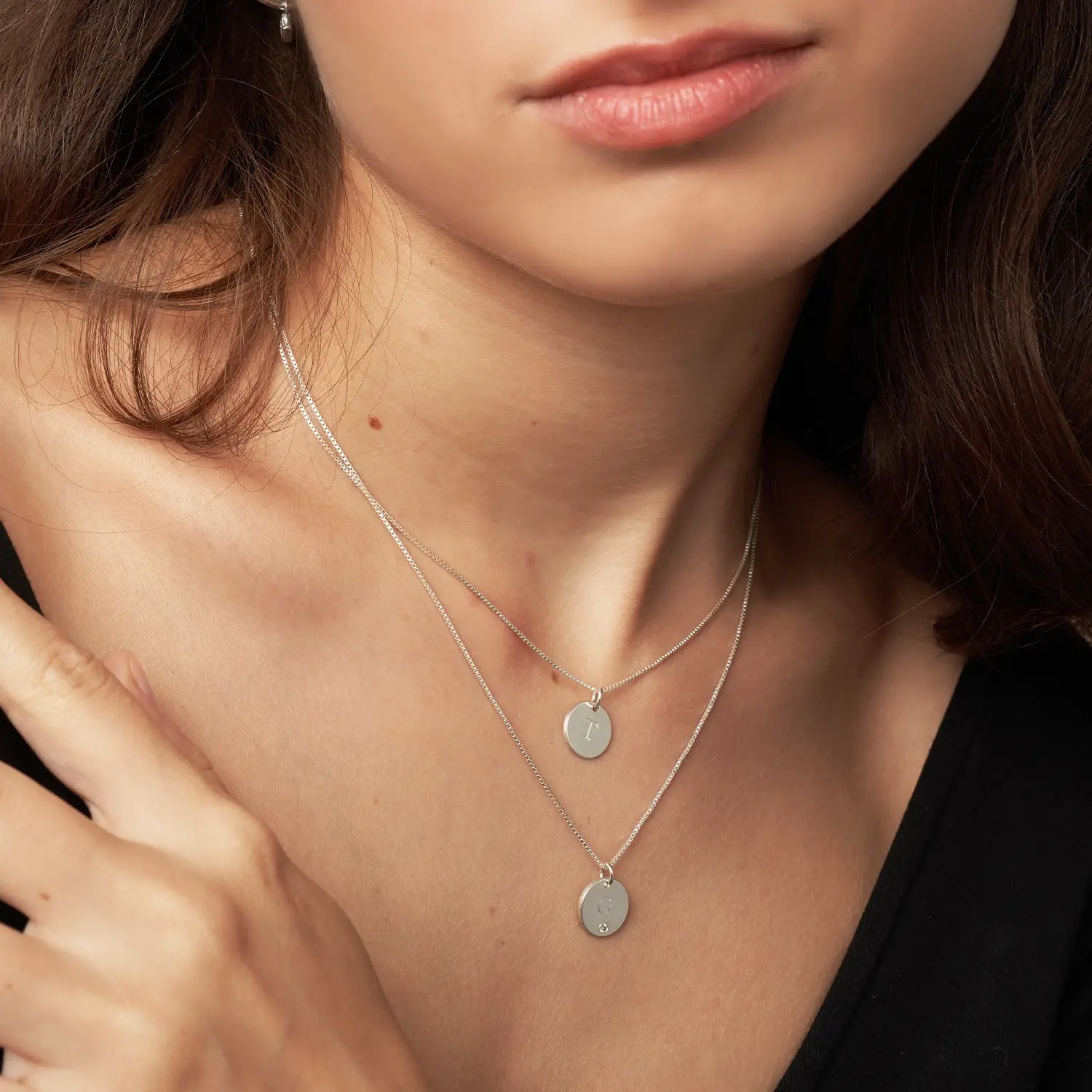 Willow Disc Initial Necklace