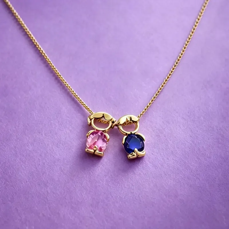 Kids Birthstone Charm Necklace