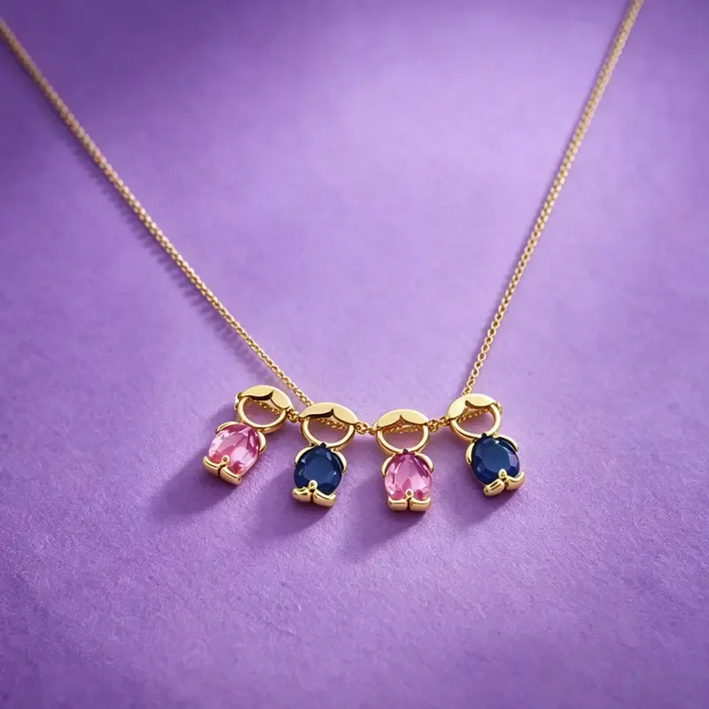 Kids Birthstone Charm Necklace