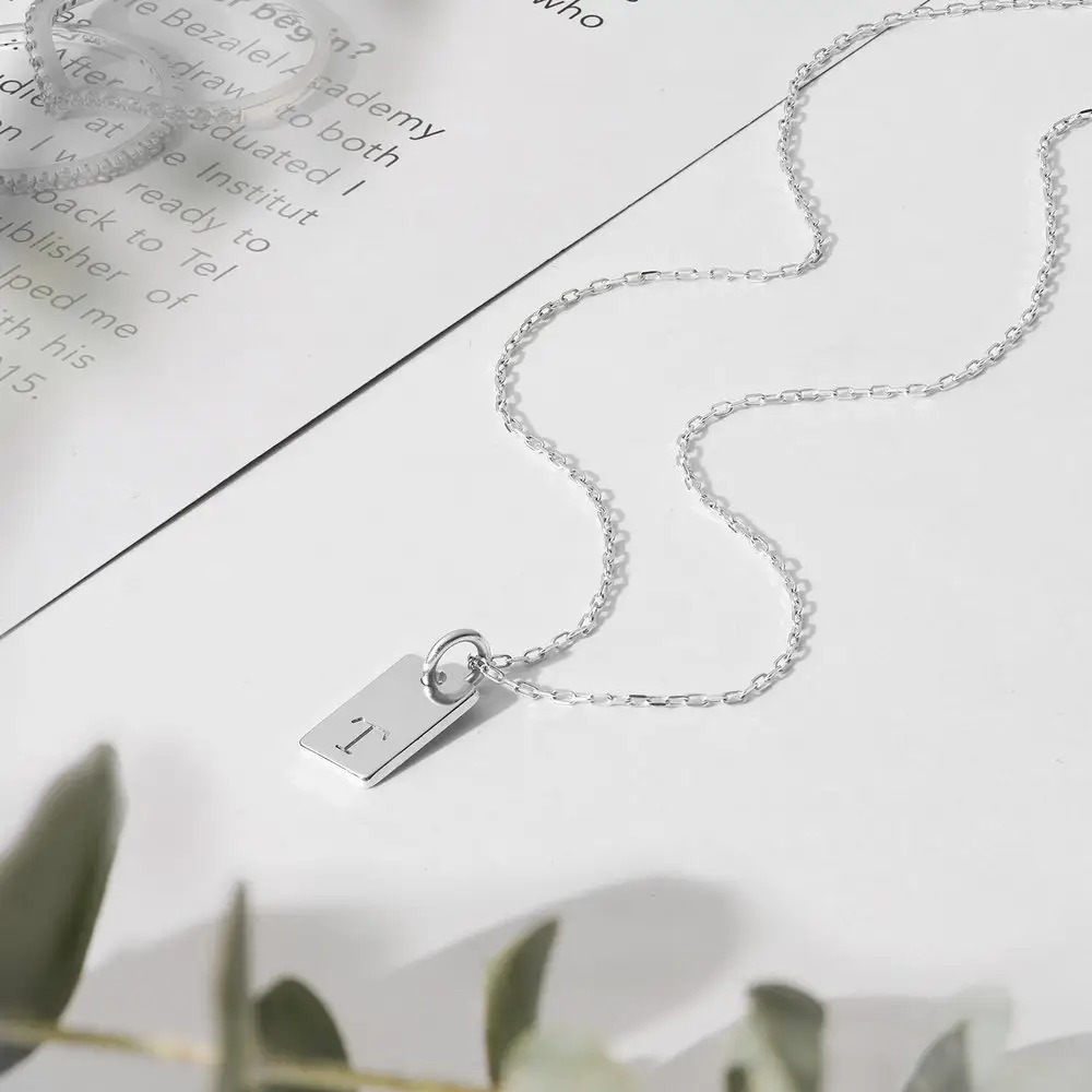 Willow Tag Initial Necklace Gold Vermeil