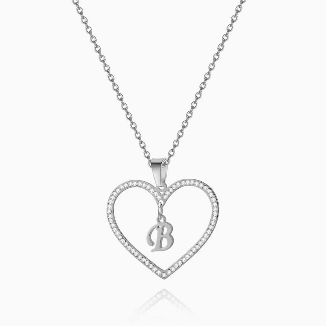 Personalized Heart Initial Necklace