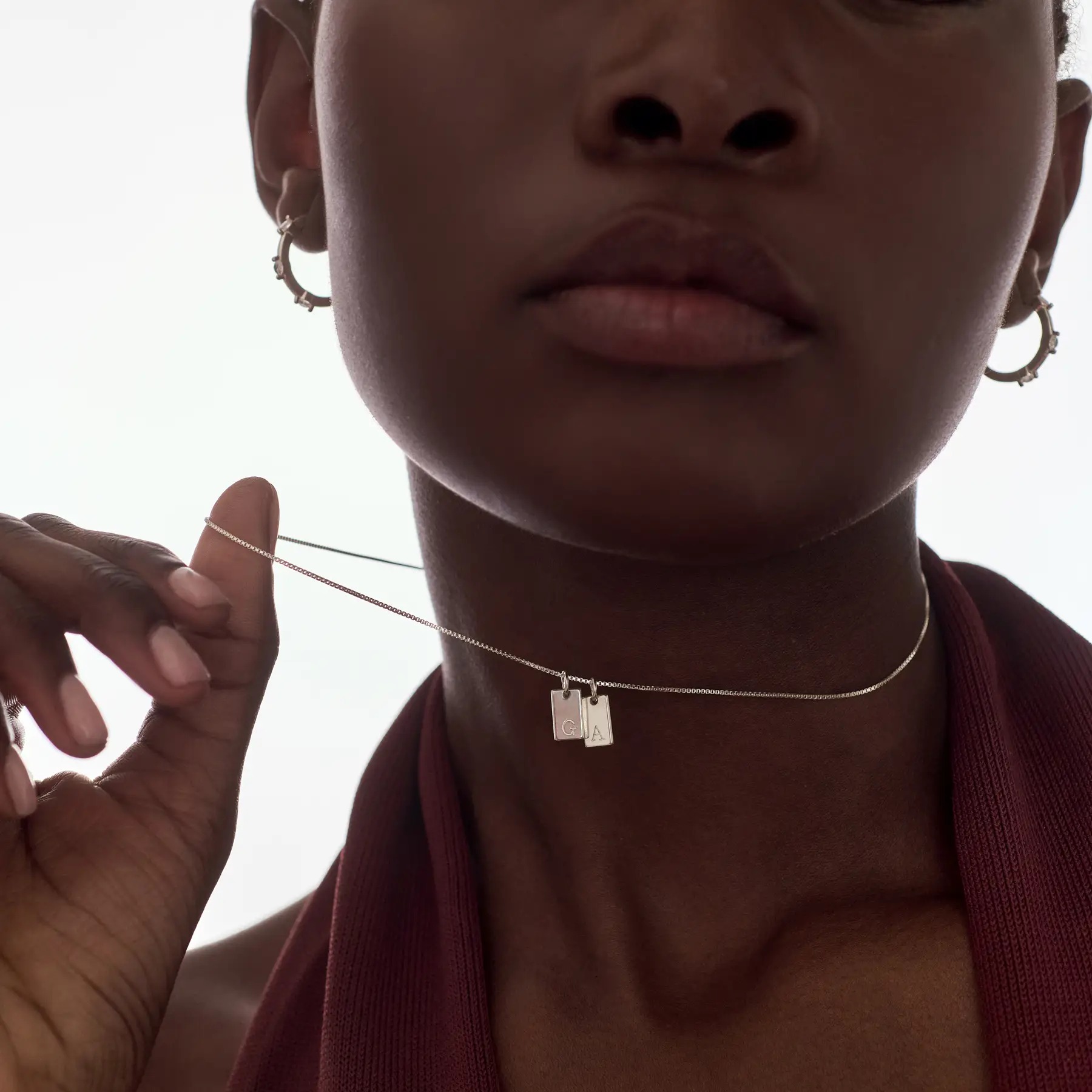 Willow Tag Initial Necklace Gold Vermeil