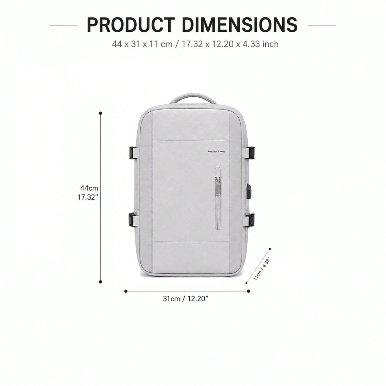 LUMSUME Practical Laptop Travel Backpack - Light Grey