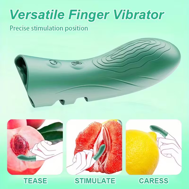 Silicone Finger Vibrator, USB Rechargeable Quiet Finger Sleeve Massager