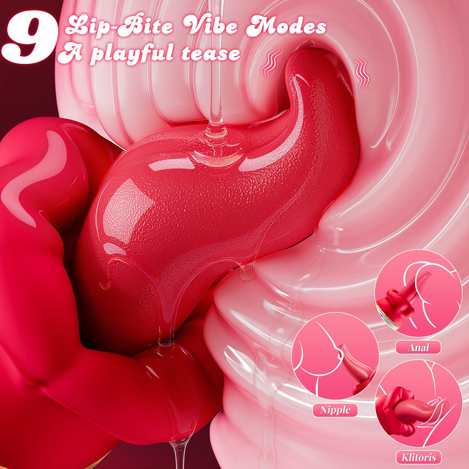 Kiss Tongue Personal Massager, APP Remote Control Rechargeable Intimate Massager