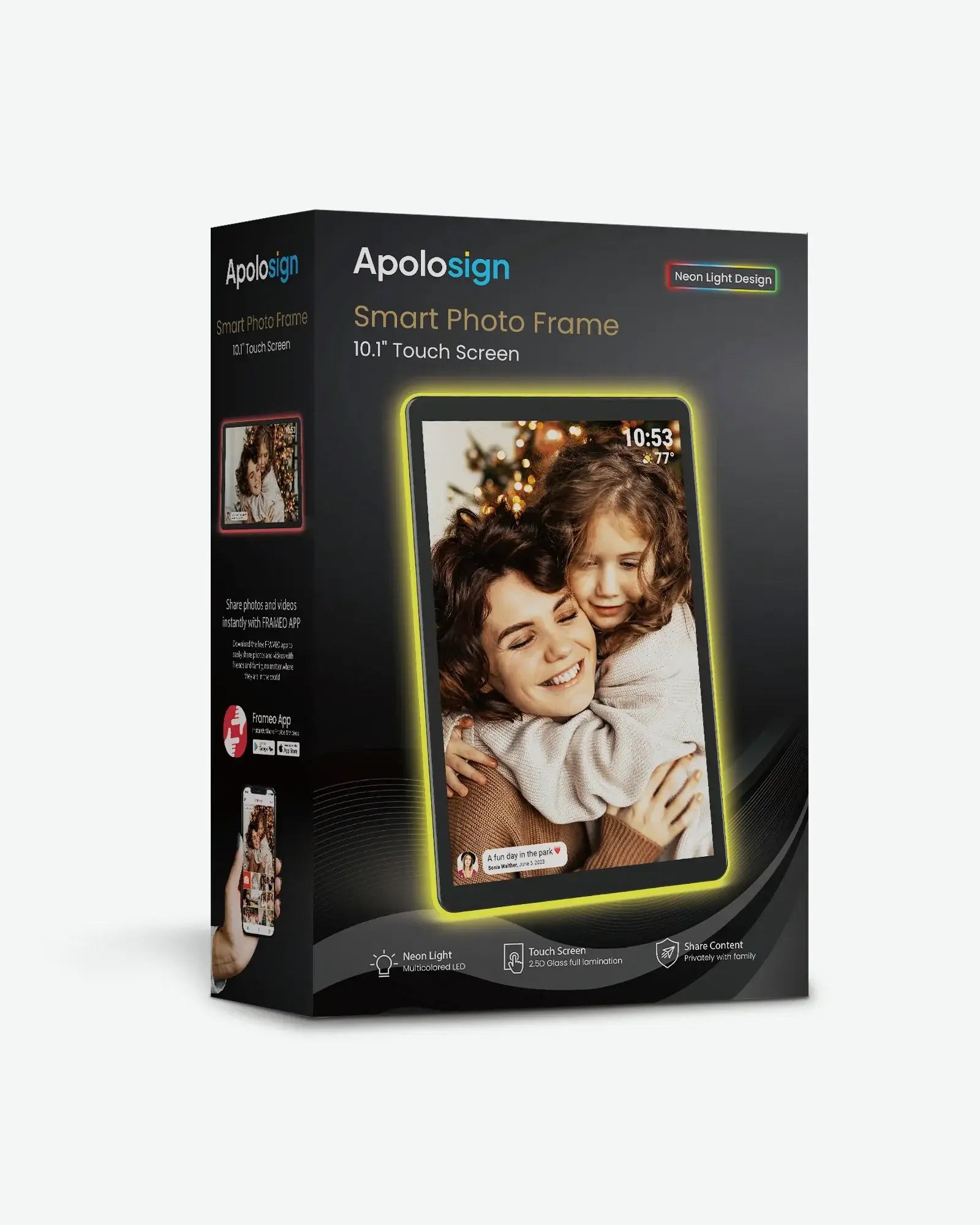 Apolosign 10.1" Neon Light Digital Photo Frame