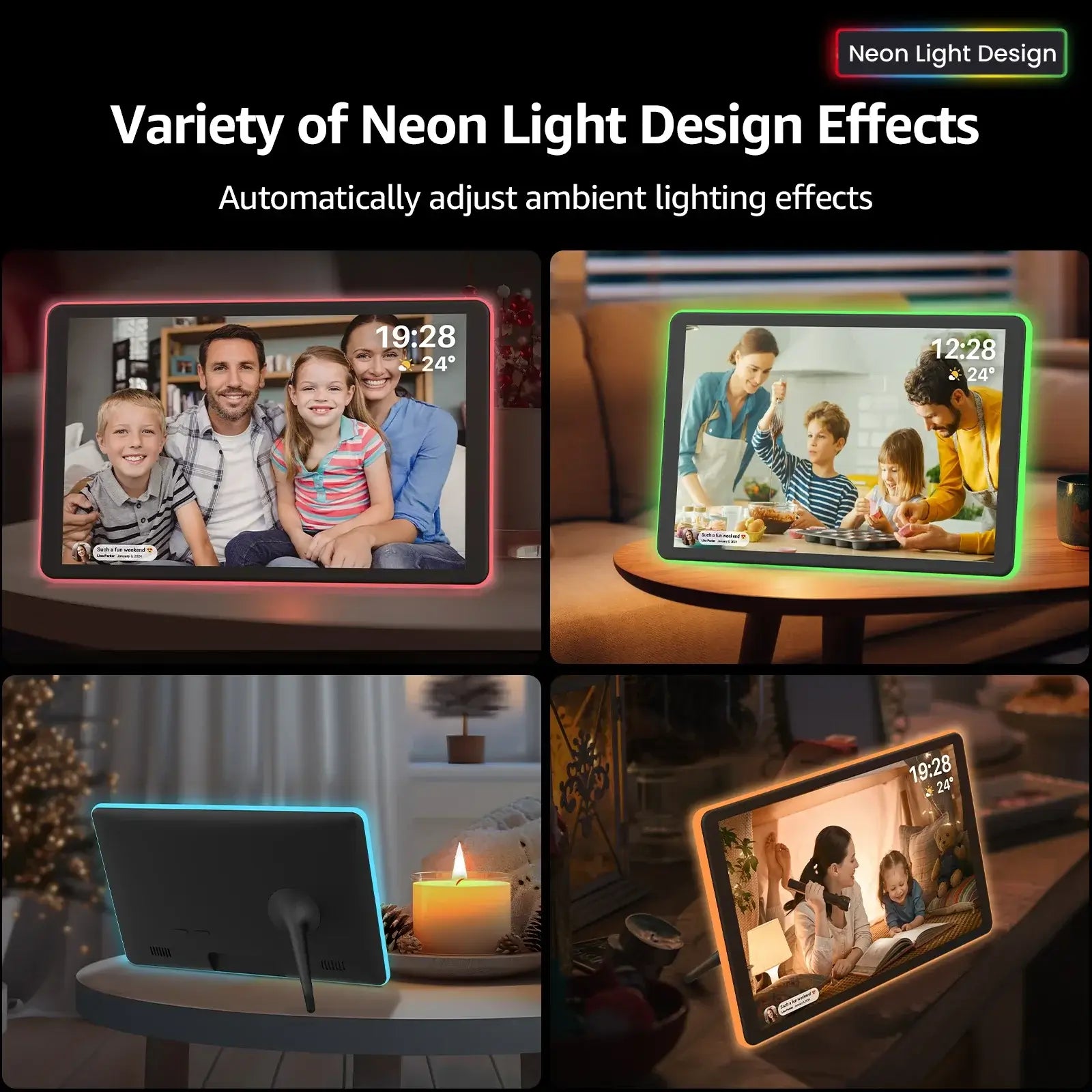 Apolosign 10.1" Neon Light Digital Photo Frame