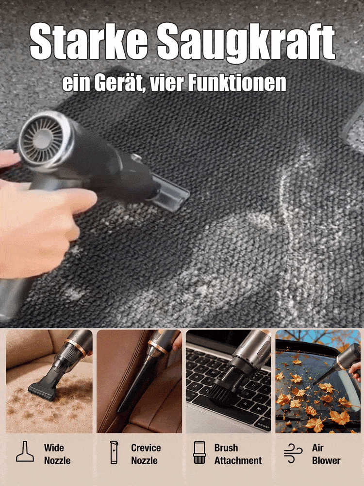 [Powerful Suction, Four-in-One] Portable Cordless Vacuum Cleaner