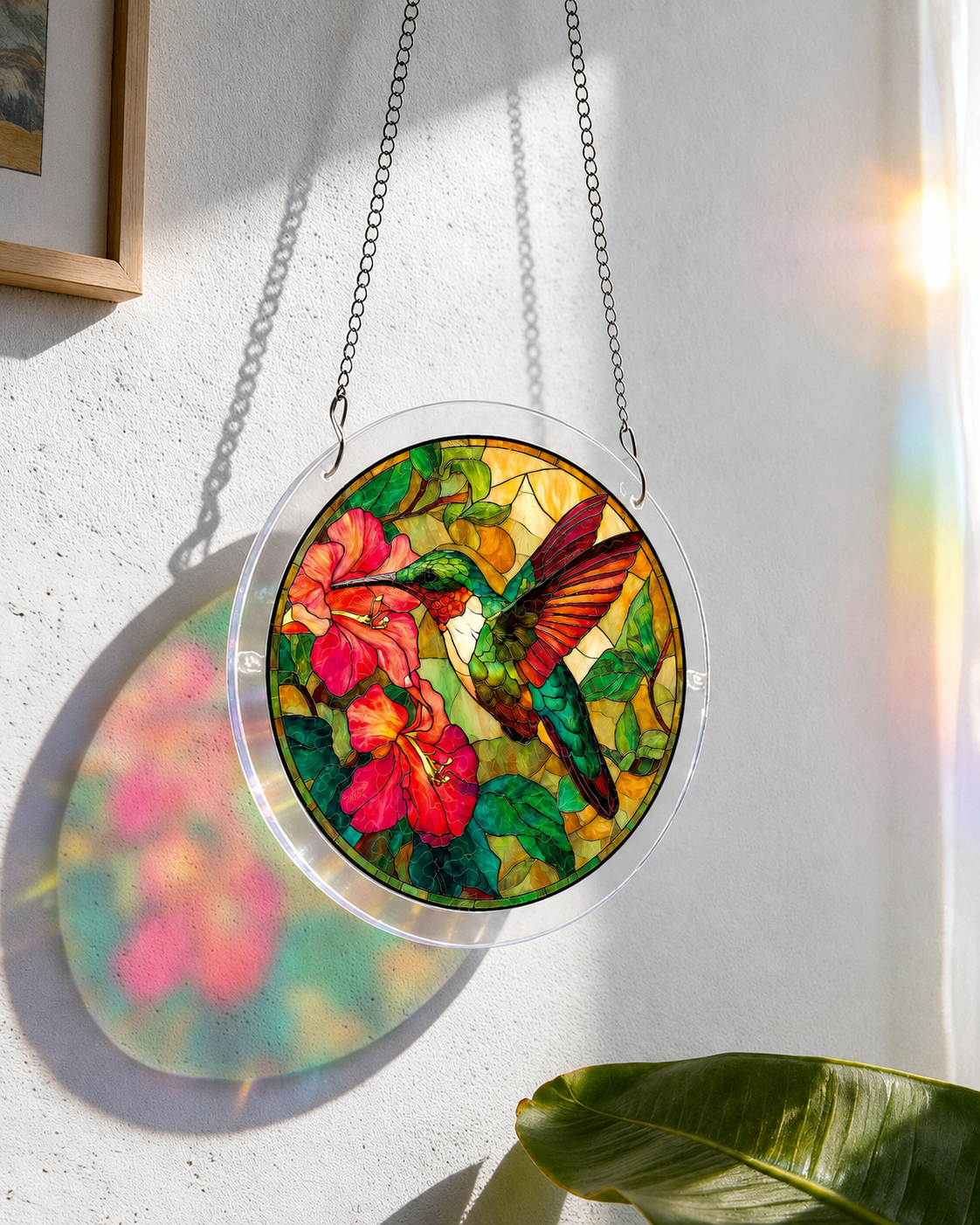 Acrylic Jigsaw Puzzle Suncatcher - Emerald Flame Hummingbird