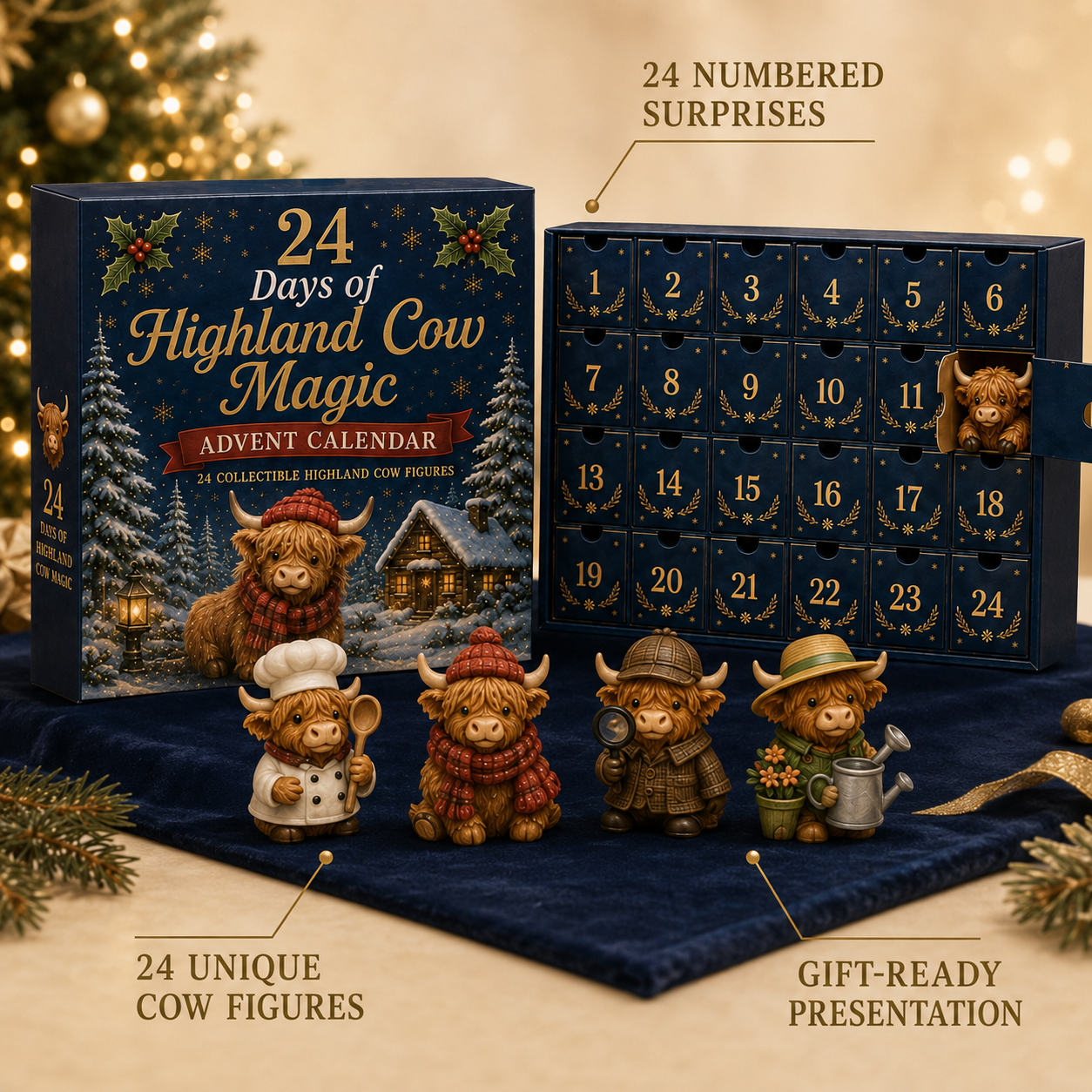 🎄 2026 Christmas Highland Cow Advent Calendar💕🐮