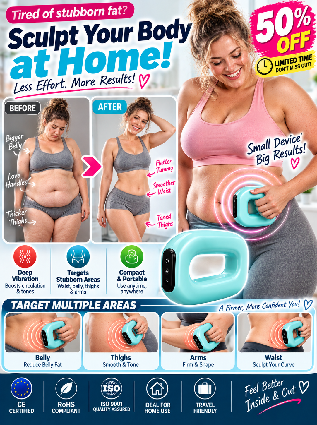 🔥【Slimming While Lying Down!】✨Say Goodbye to Belly Fat and Elephant Legs